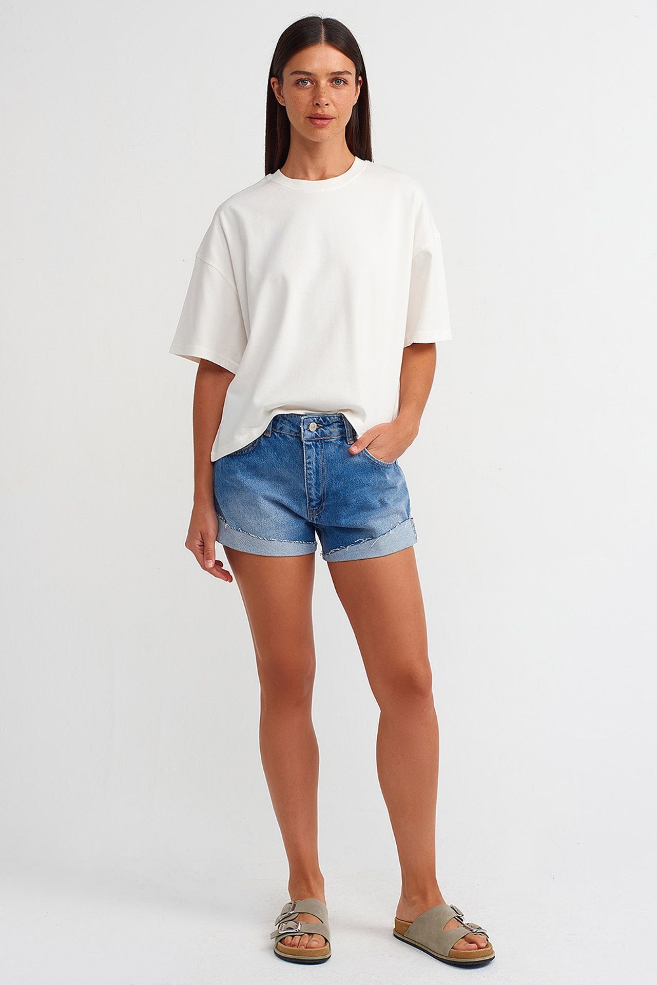 DILVIN Oversized Cotton Crew Neck T-Shirt 4