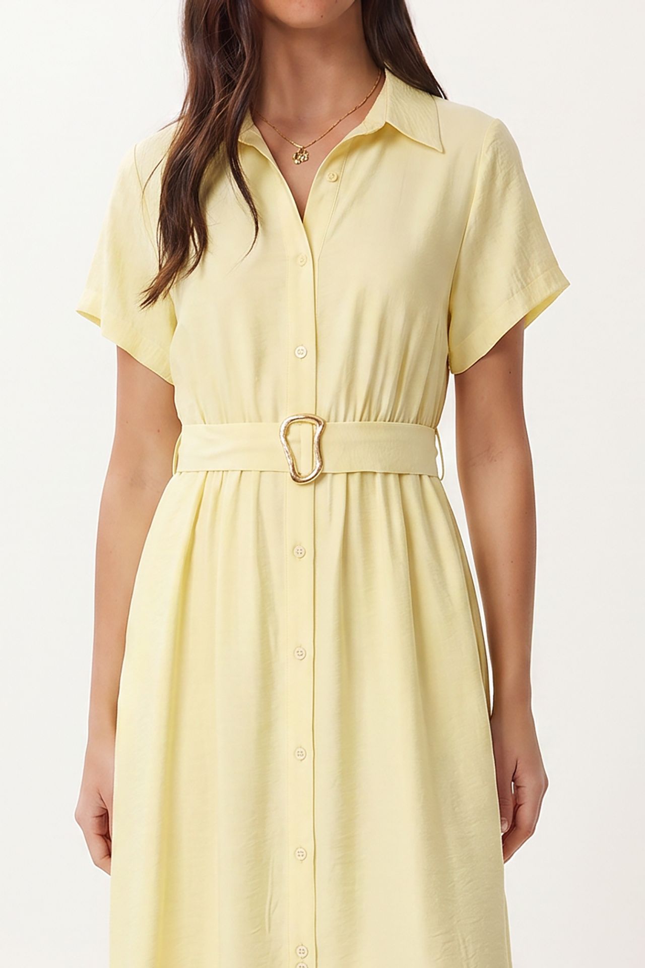 ISTANBUL Belted Poplin Shirt Midi Dress 4