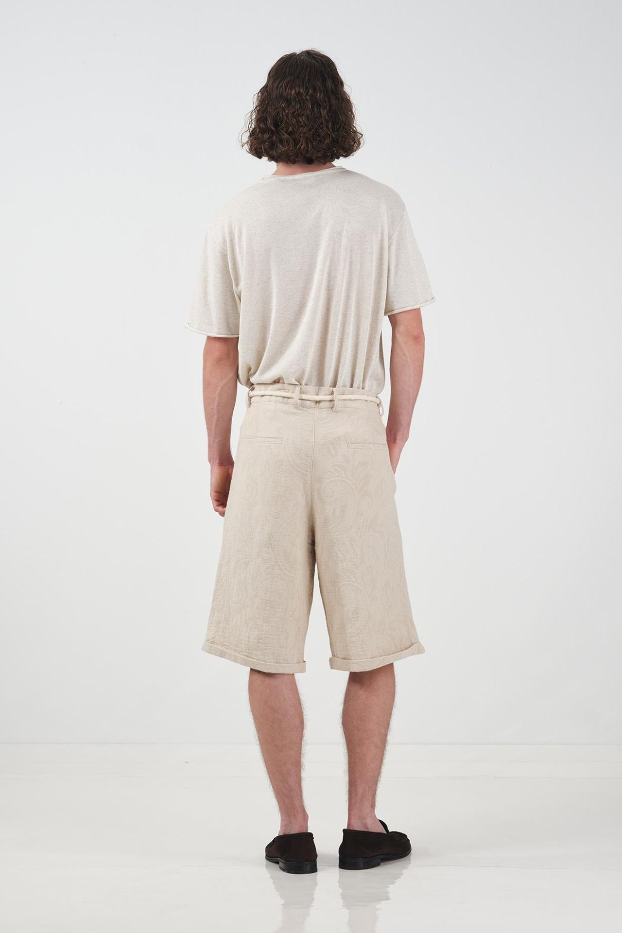 GIESTO Men's Long Relaxed Cotton Shorts 3