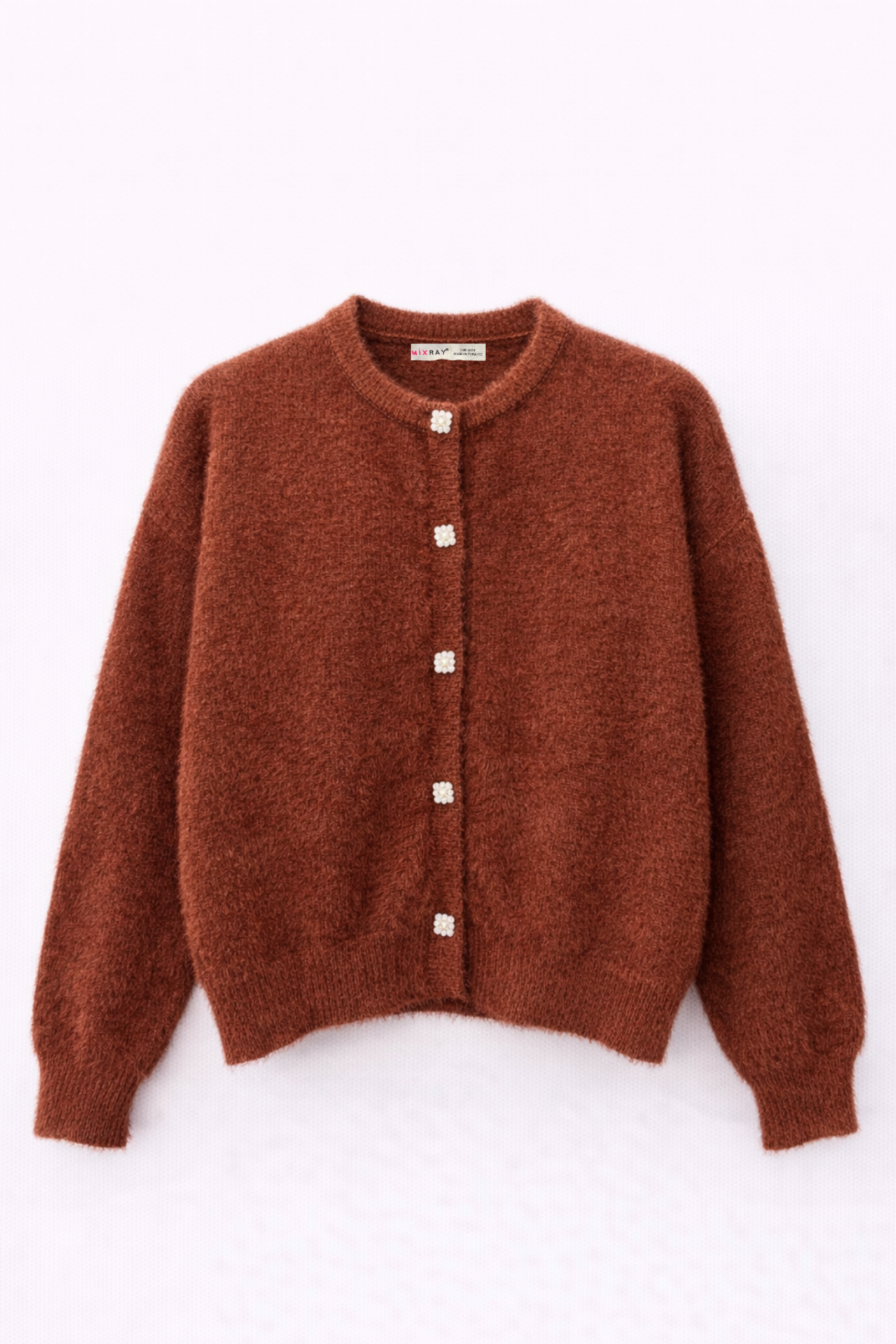 Mixray Oversized Jacquard Button Cardigan 1