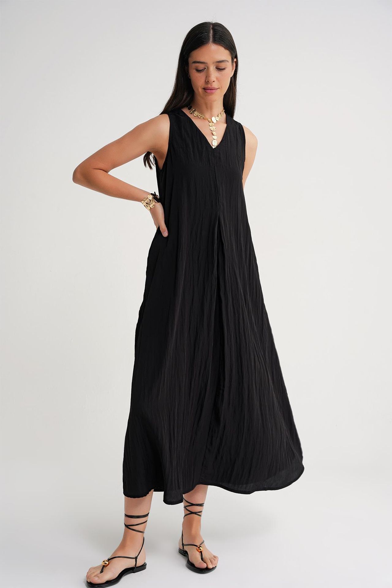 Mixray V-Neck Maxi Dress 2