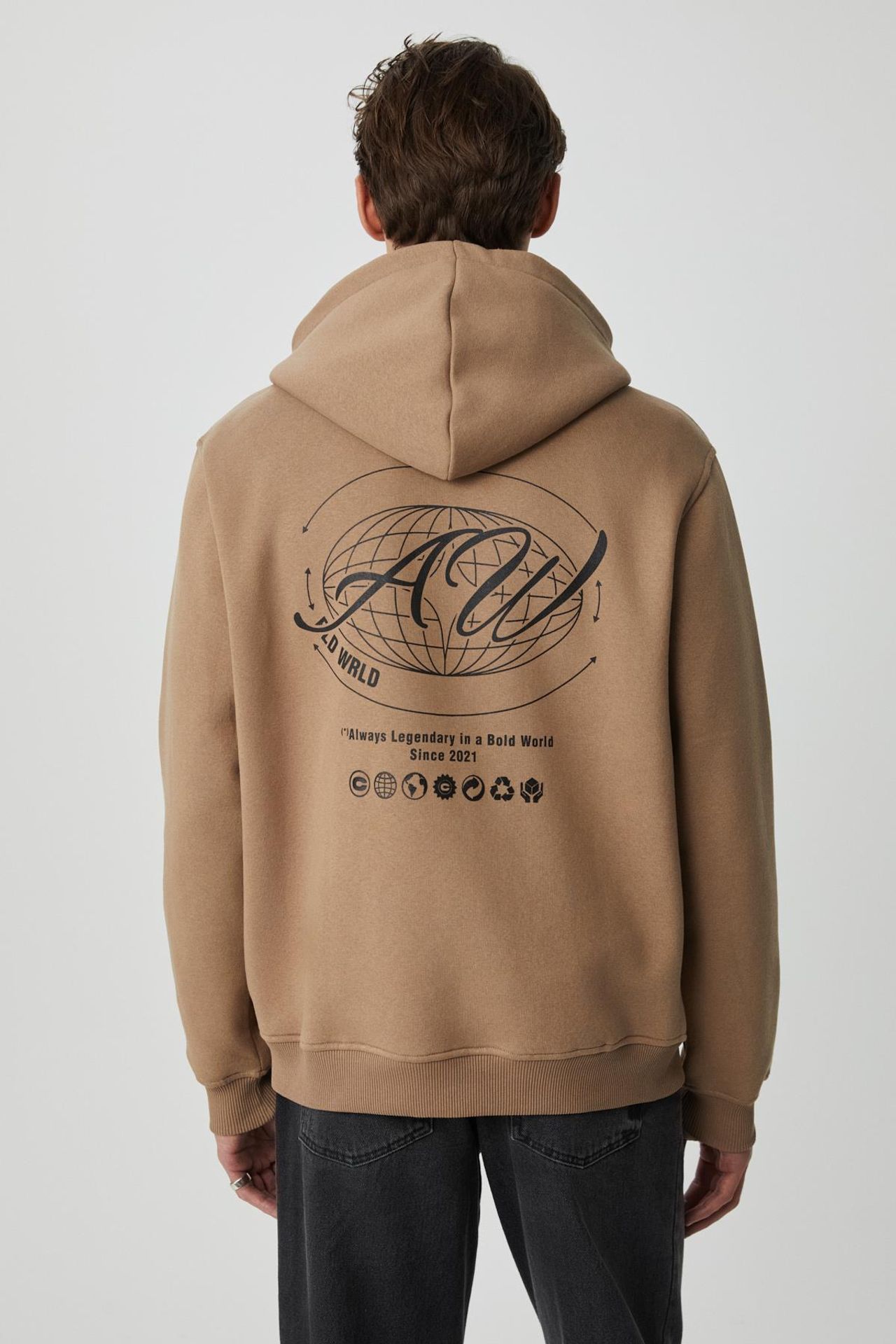 GRIMELANGE Baskılı Kapüşonlu Cepli Sweatshirt 4