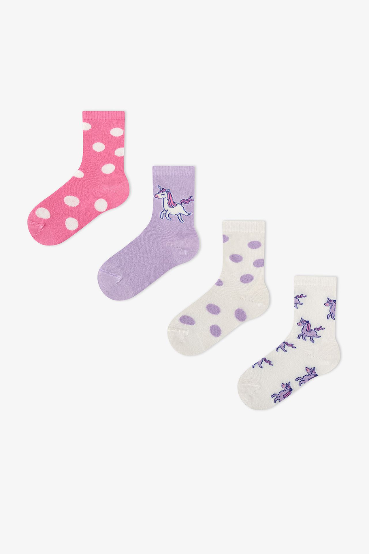 PENTI Girls' Loving Unicorn Pair Crew Socks 1