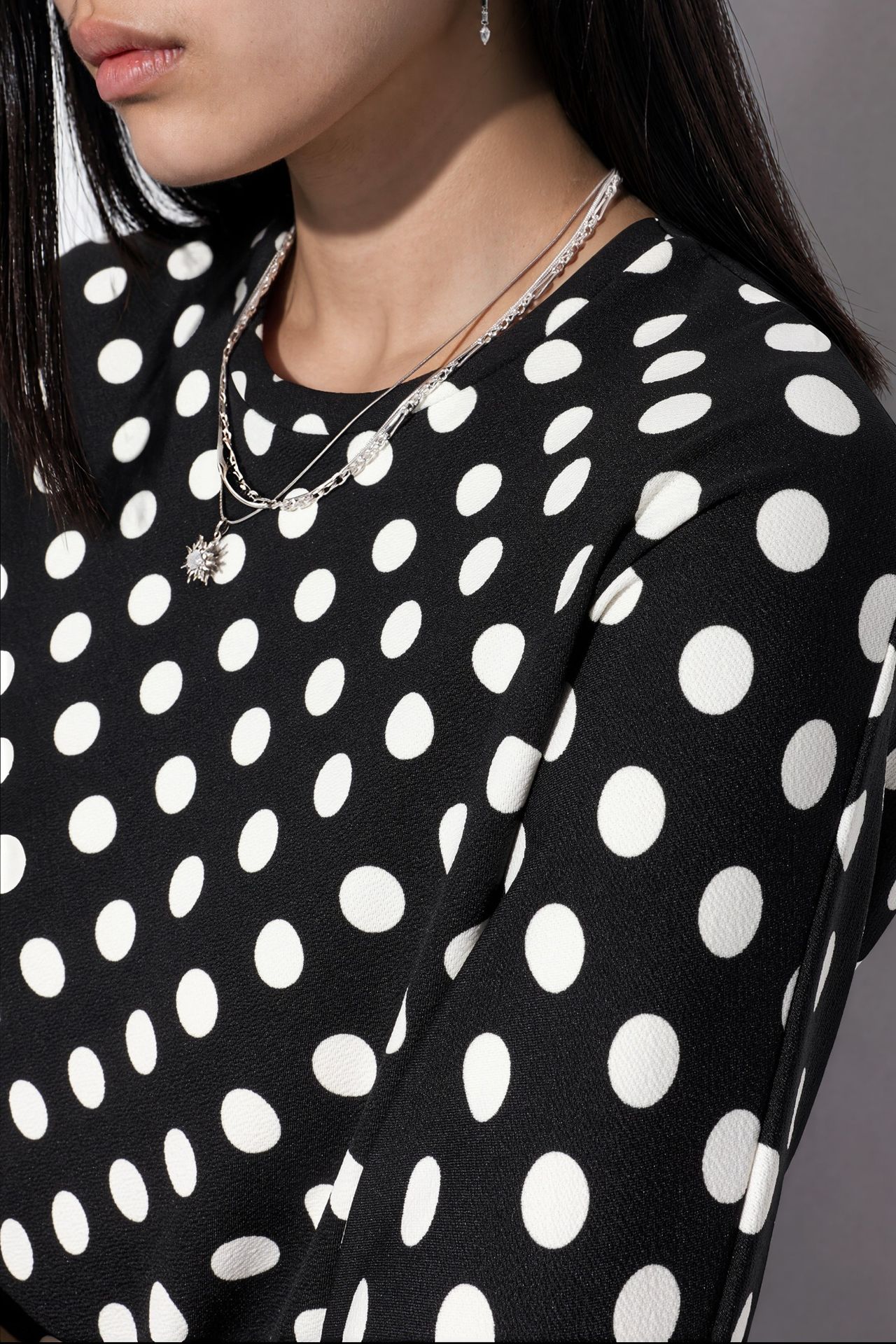 BDART Oversized Polka Dot Crew Neck Blouse 4