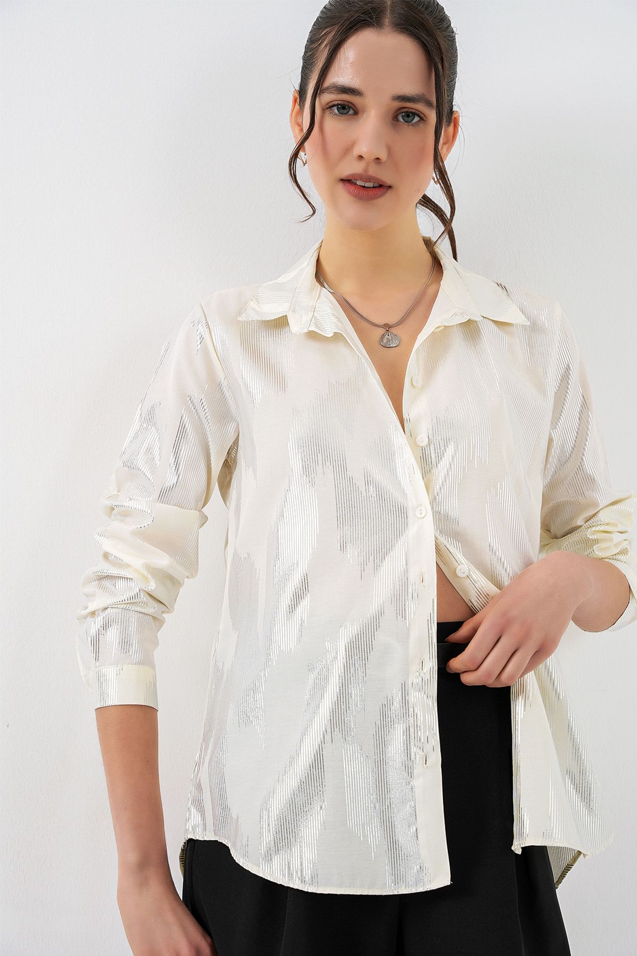 BDART Oversized Abstract Print Button-Front Shirt 3