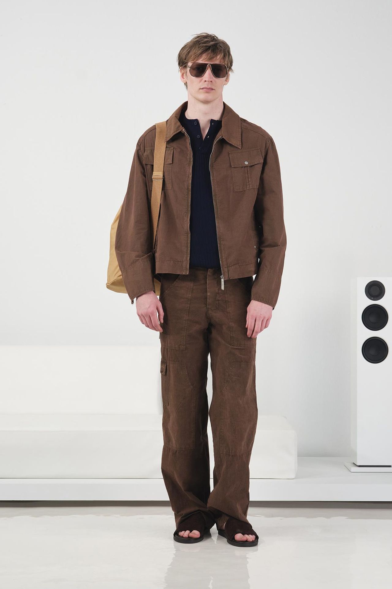 GIESTO Cotton Gabardine Zipper Jacket with Pocket 1