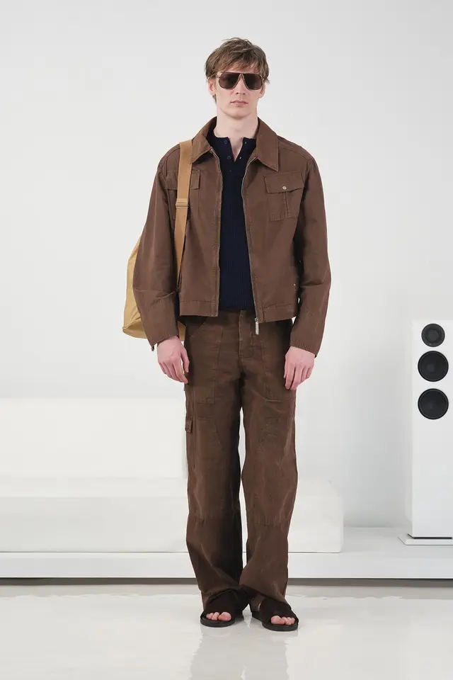 GIESTO Cotton Gabardine Zipper Jacket with Pocket