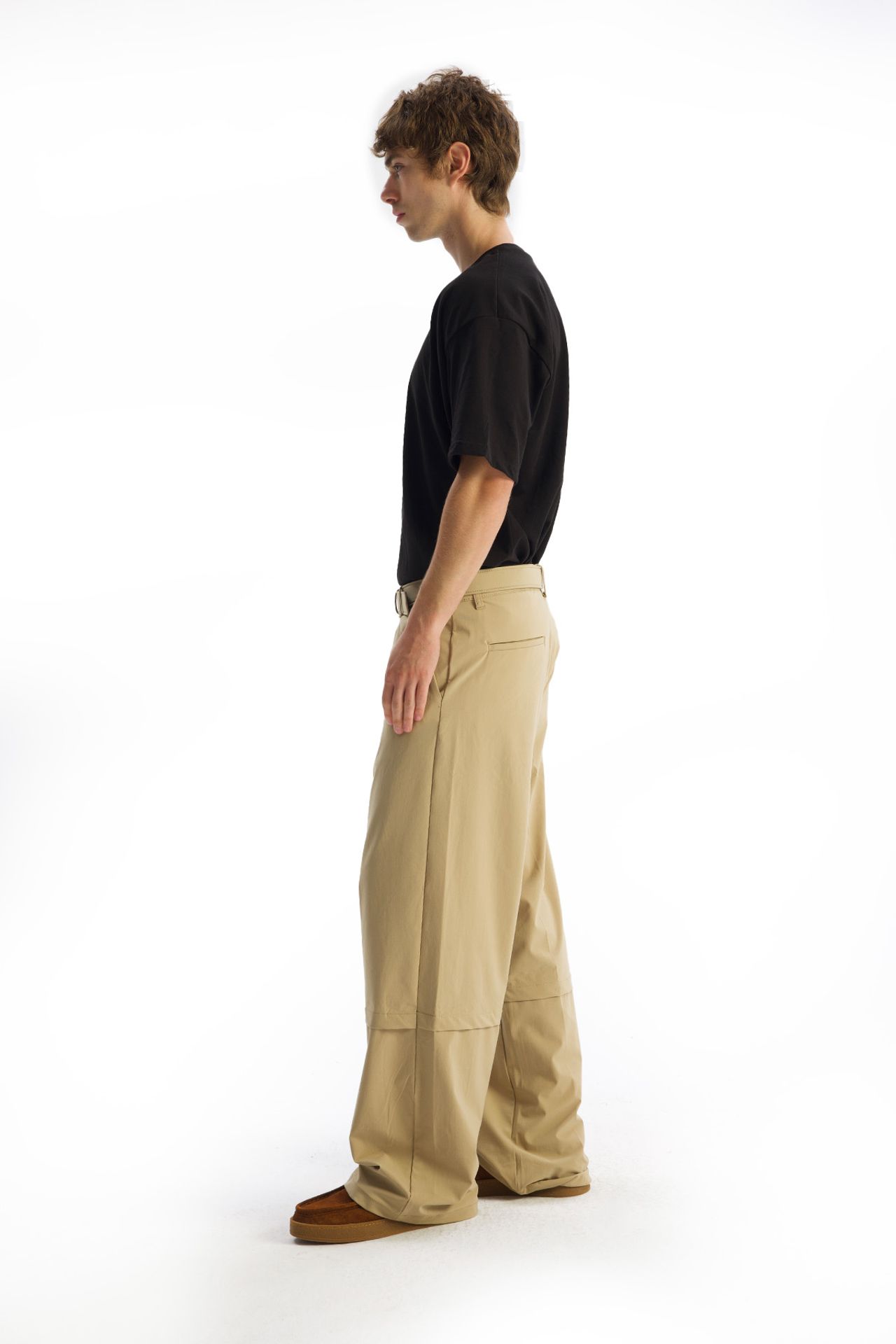 GIESTO Belted Gabardine Straight Leg Pants 3