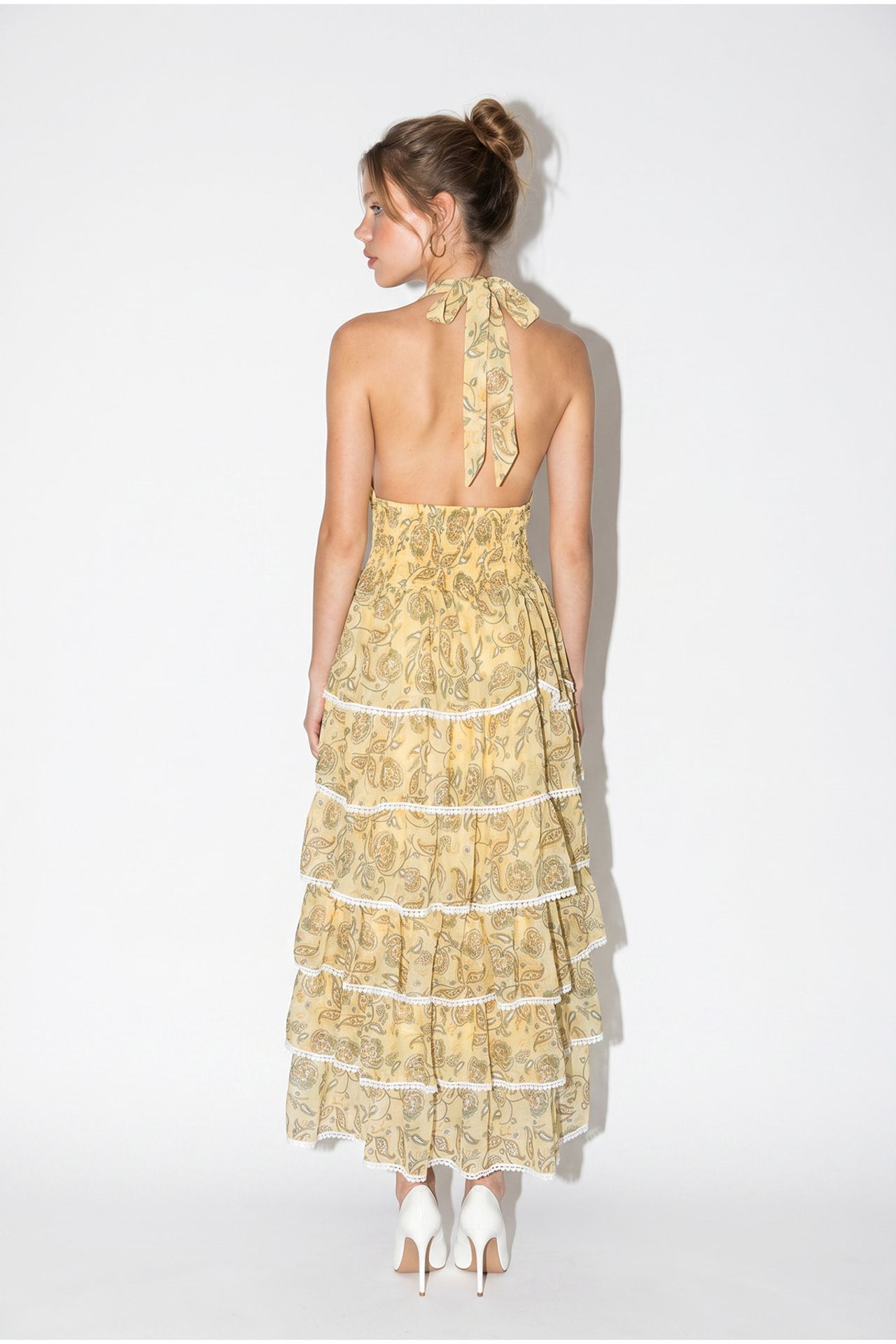 LUCCI Paisley Halter Maxi Dress 5