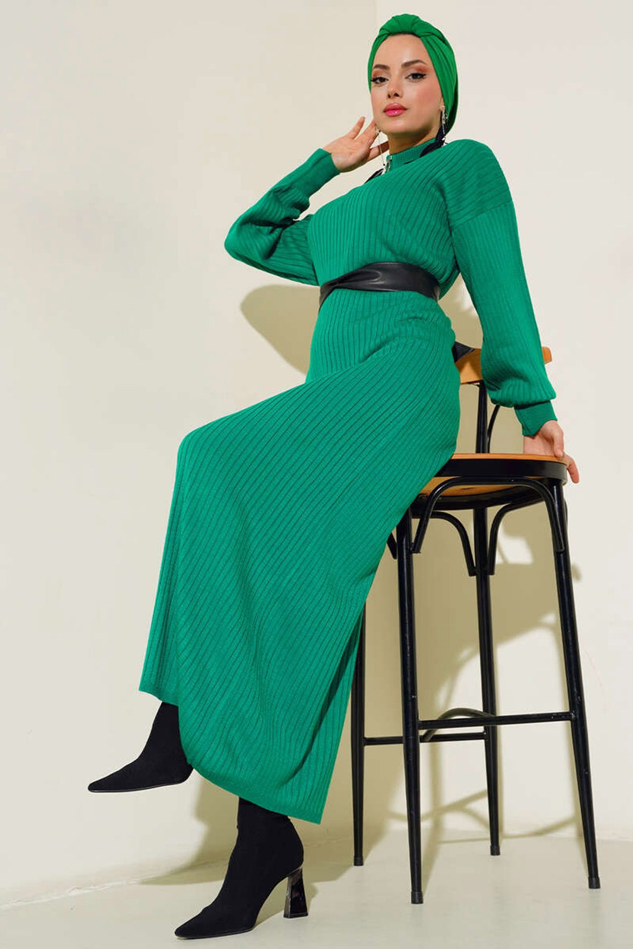 BDART Maxi Turtleneck Ribbed Knit Dress 1