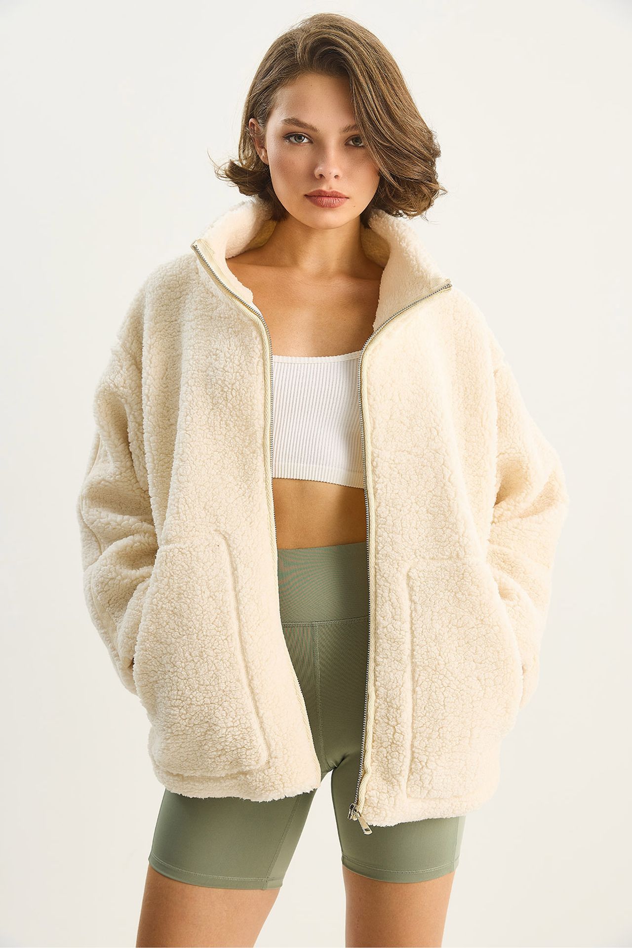 LUCCI Oversized Plush Jacket with Pockets 3