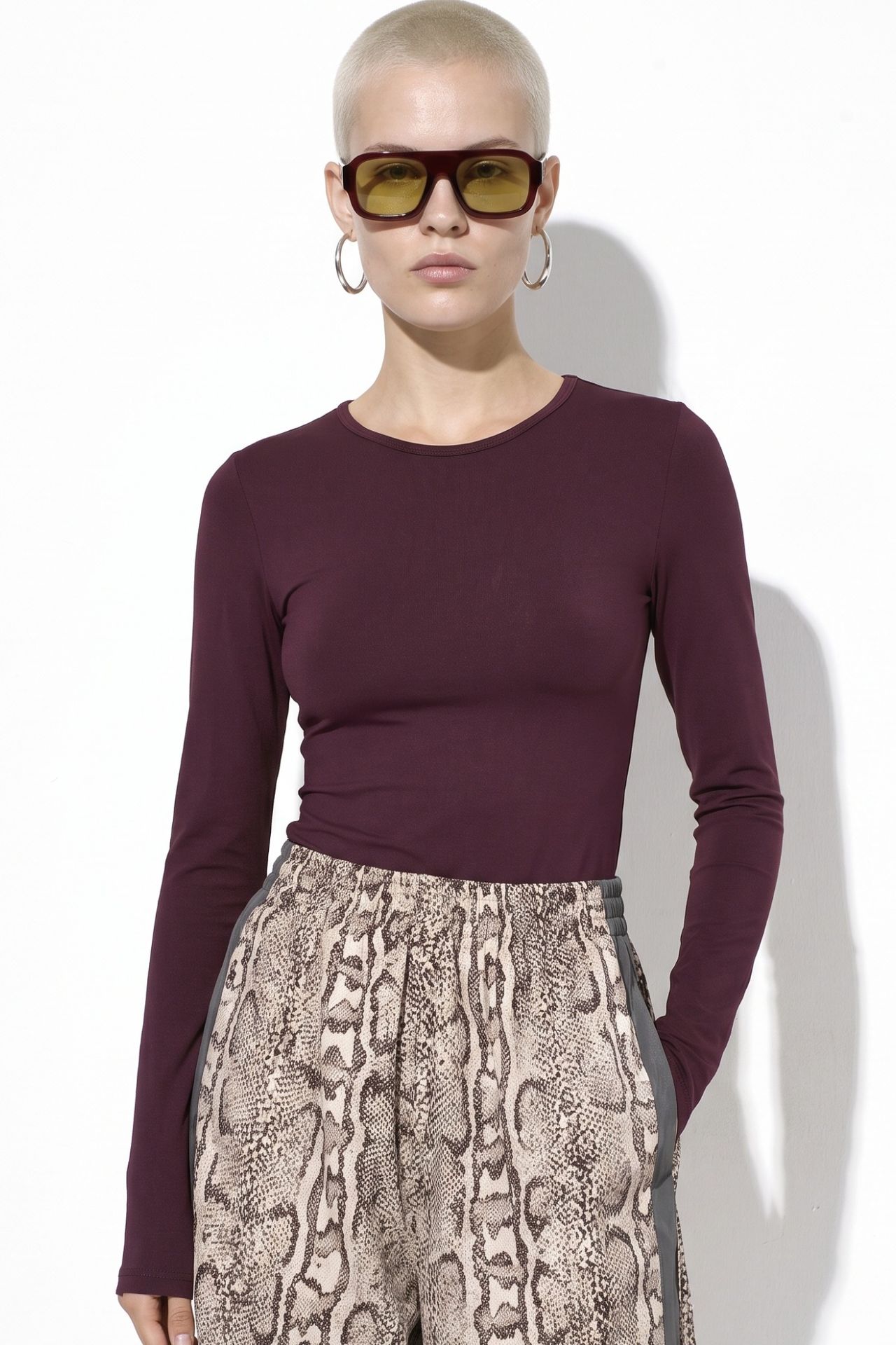 BUSEM Slim Fit Crew Neck Long Sleeve Blouse 4