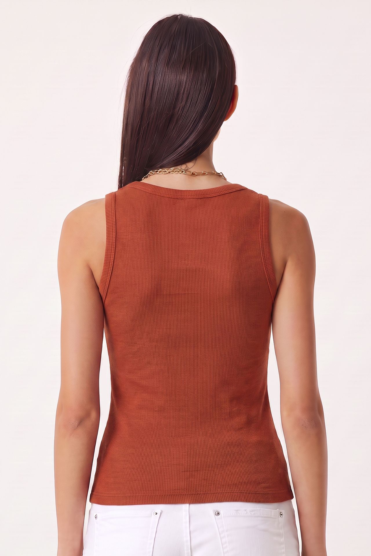 ISTANBUL Fitted Cotton U Collar Tank Top 3
