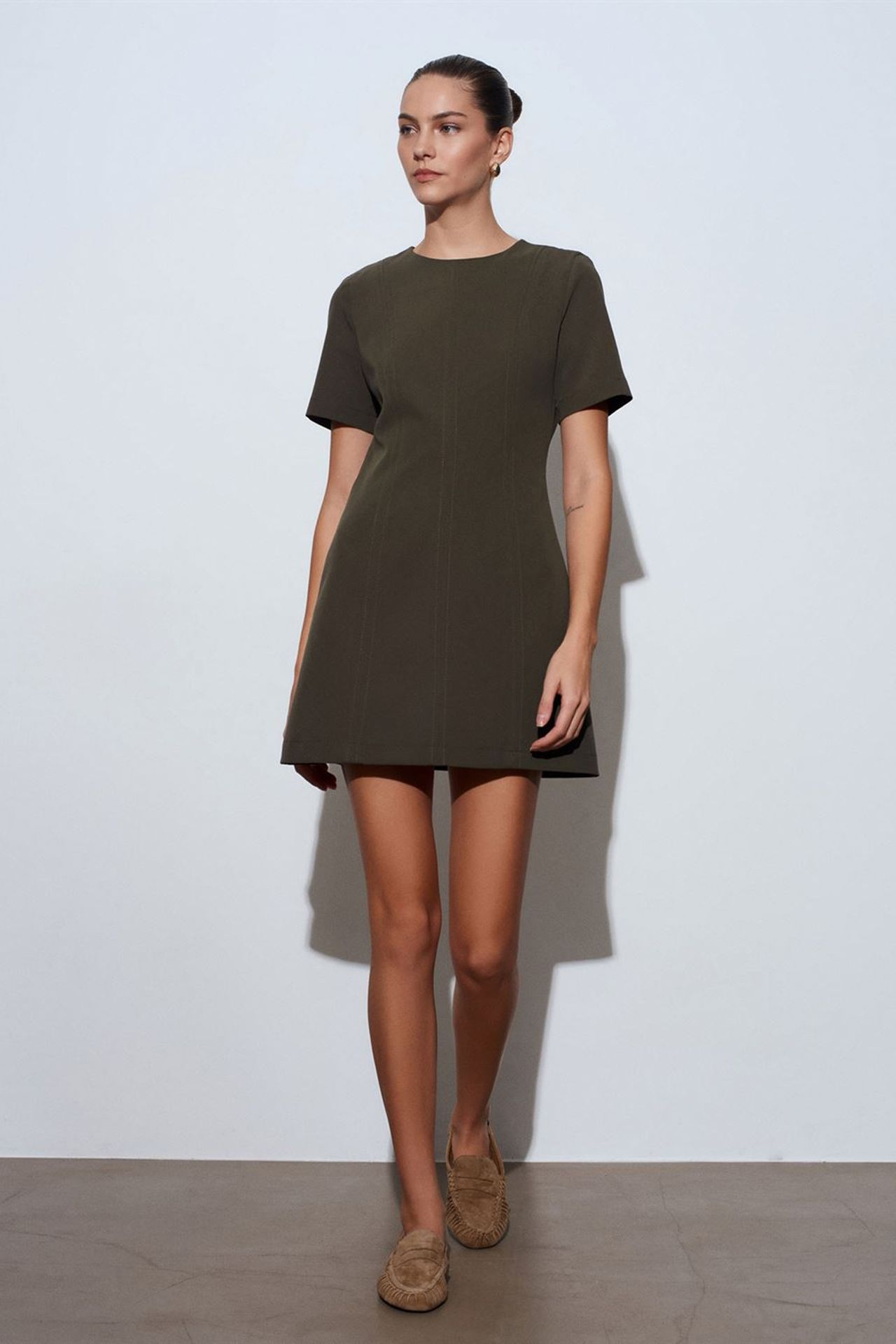 DILVIN Mini Shift Dress With Zipper 4