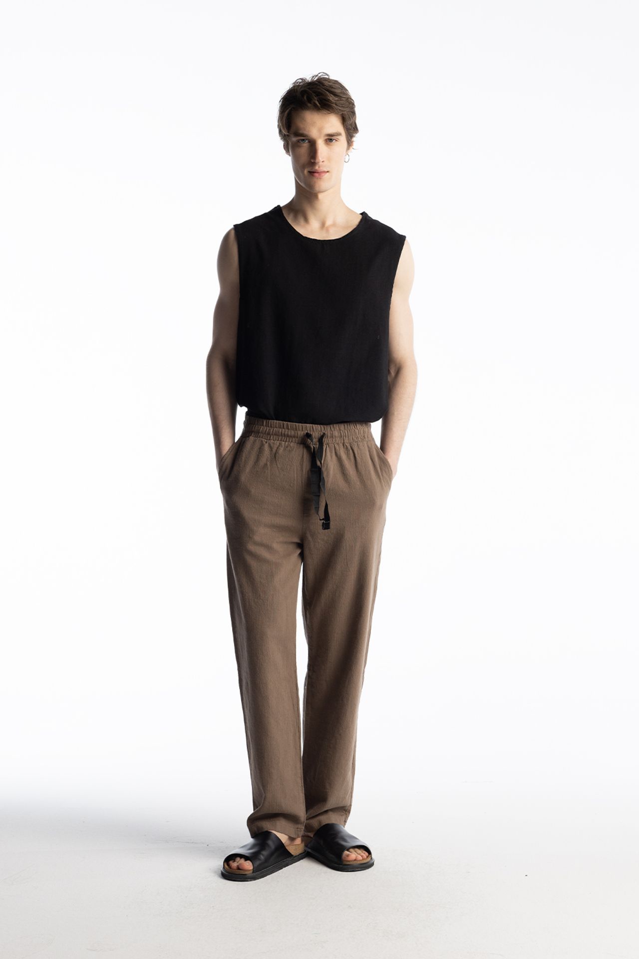 GIESTO Straight Leg Pants with Drawstring Waist 1