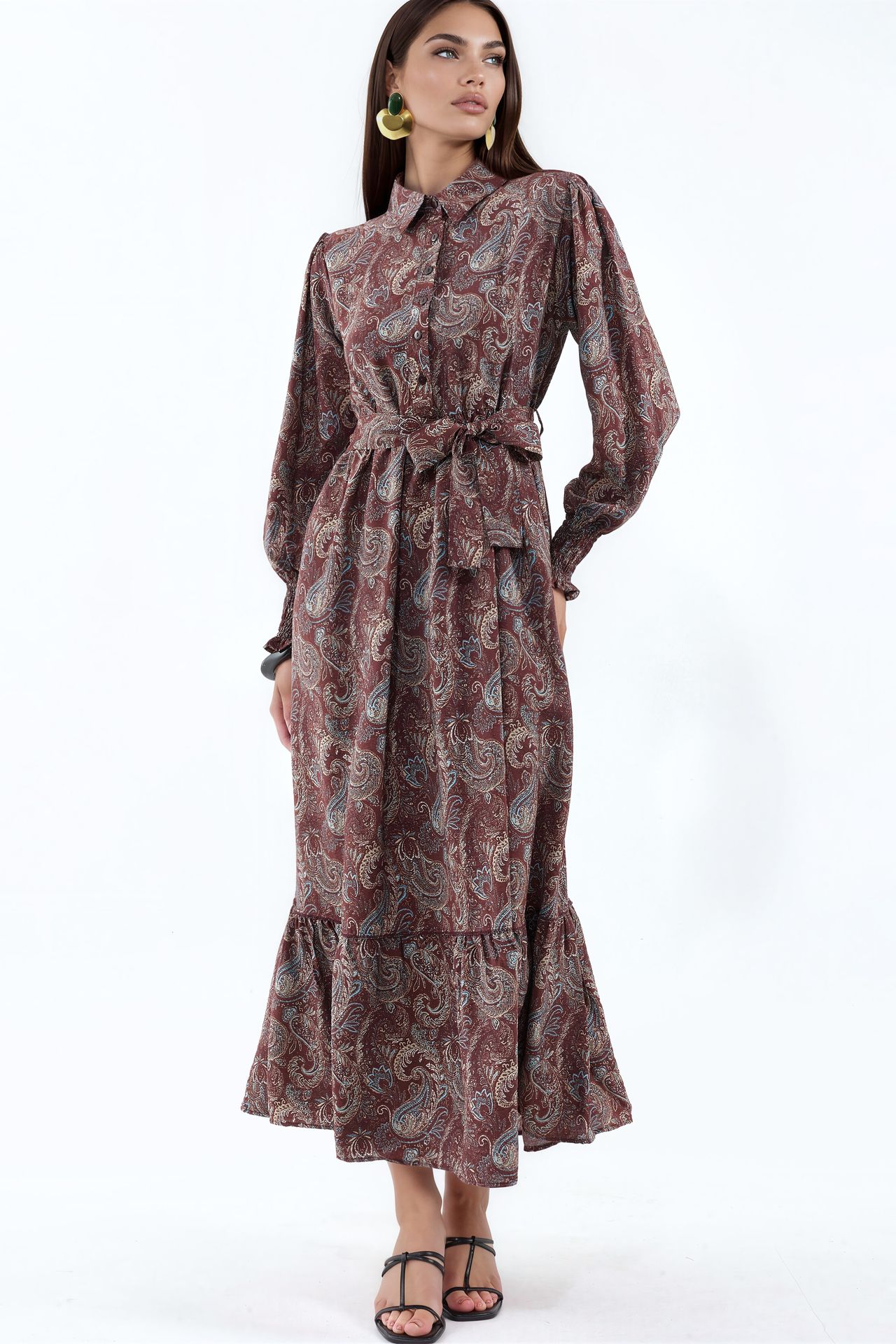BDART Paisley Belted Midi Shirt Dress 1