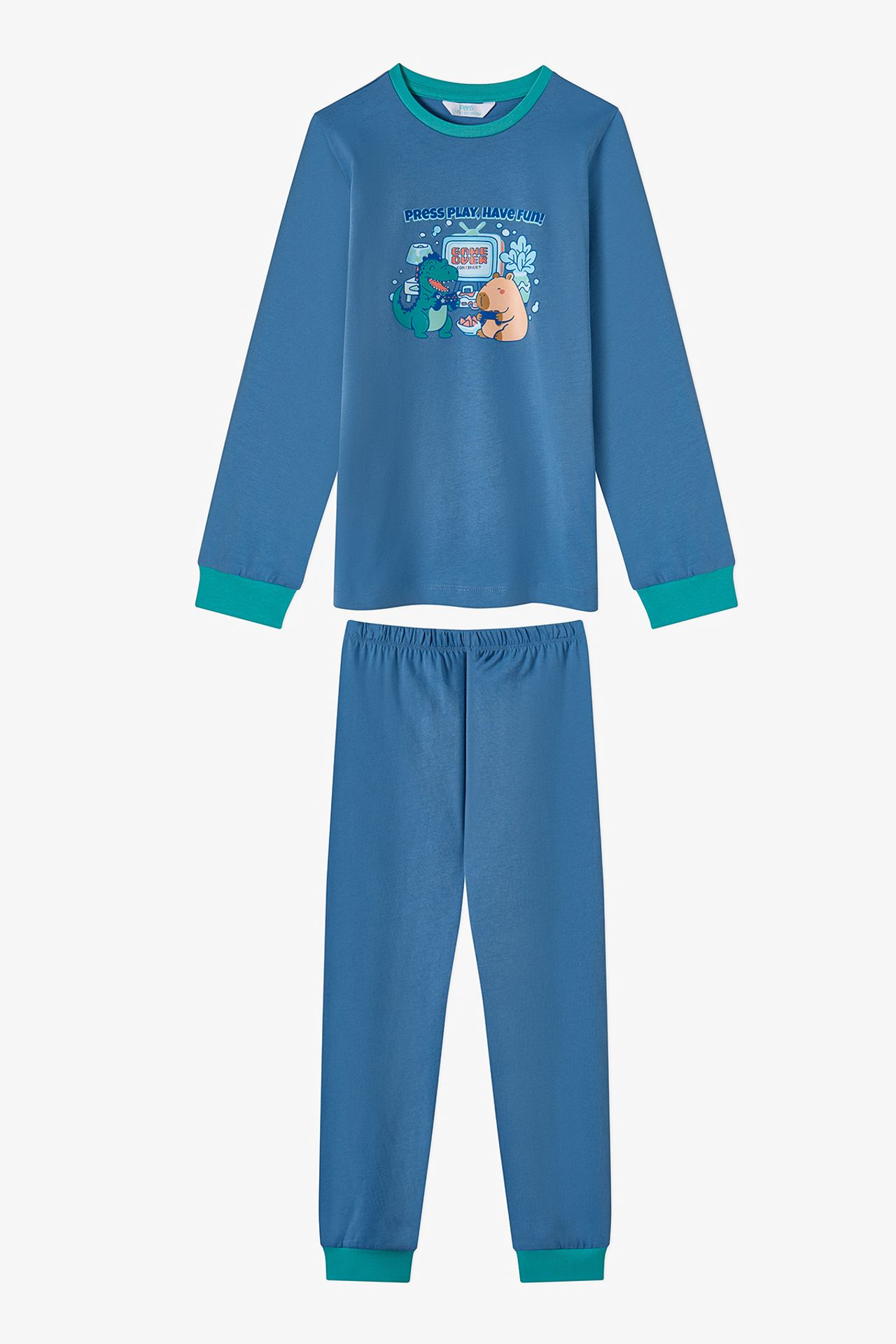 PENTI Boys' Capy&dino Together Cotton Long Sleeve Pajama Set 2