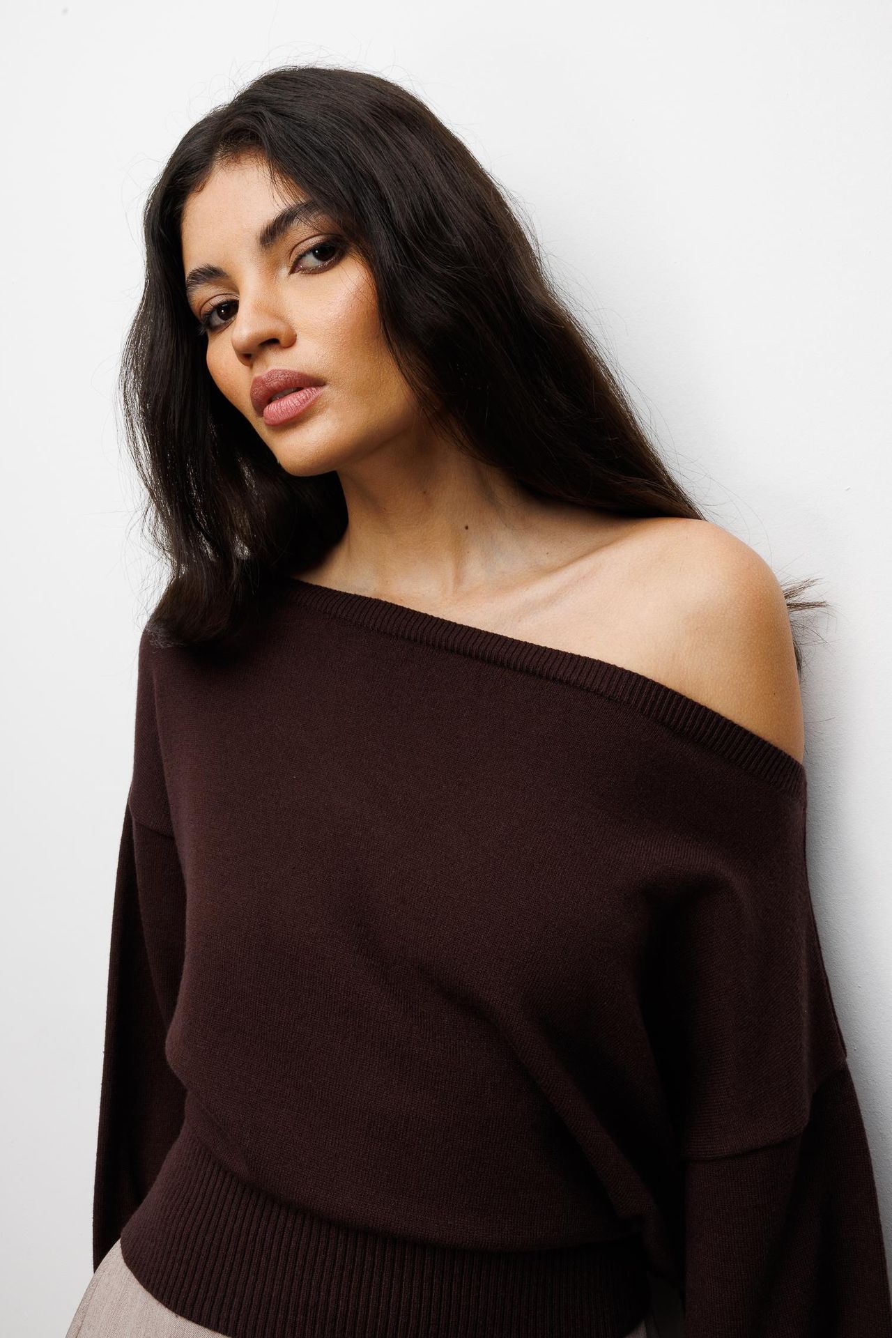 Mixray Ribbed Boat Neck Sweater 3
