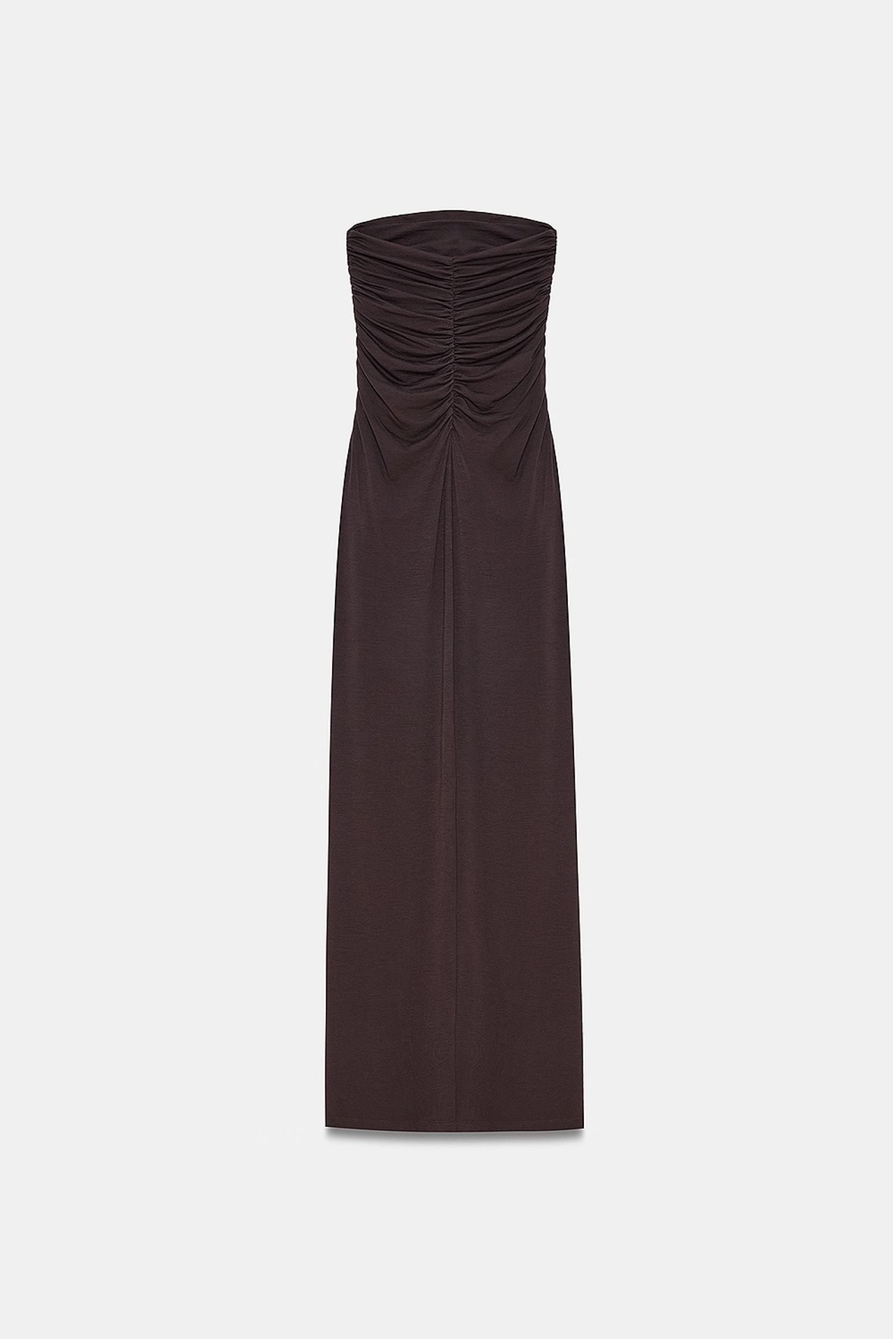 DILVIN Strapless Bodycon Maxi Dress With Slit