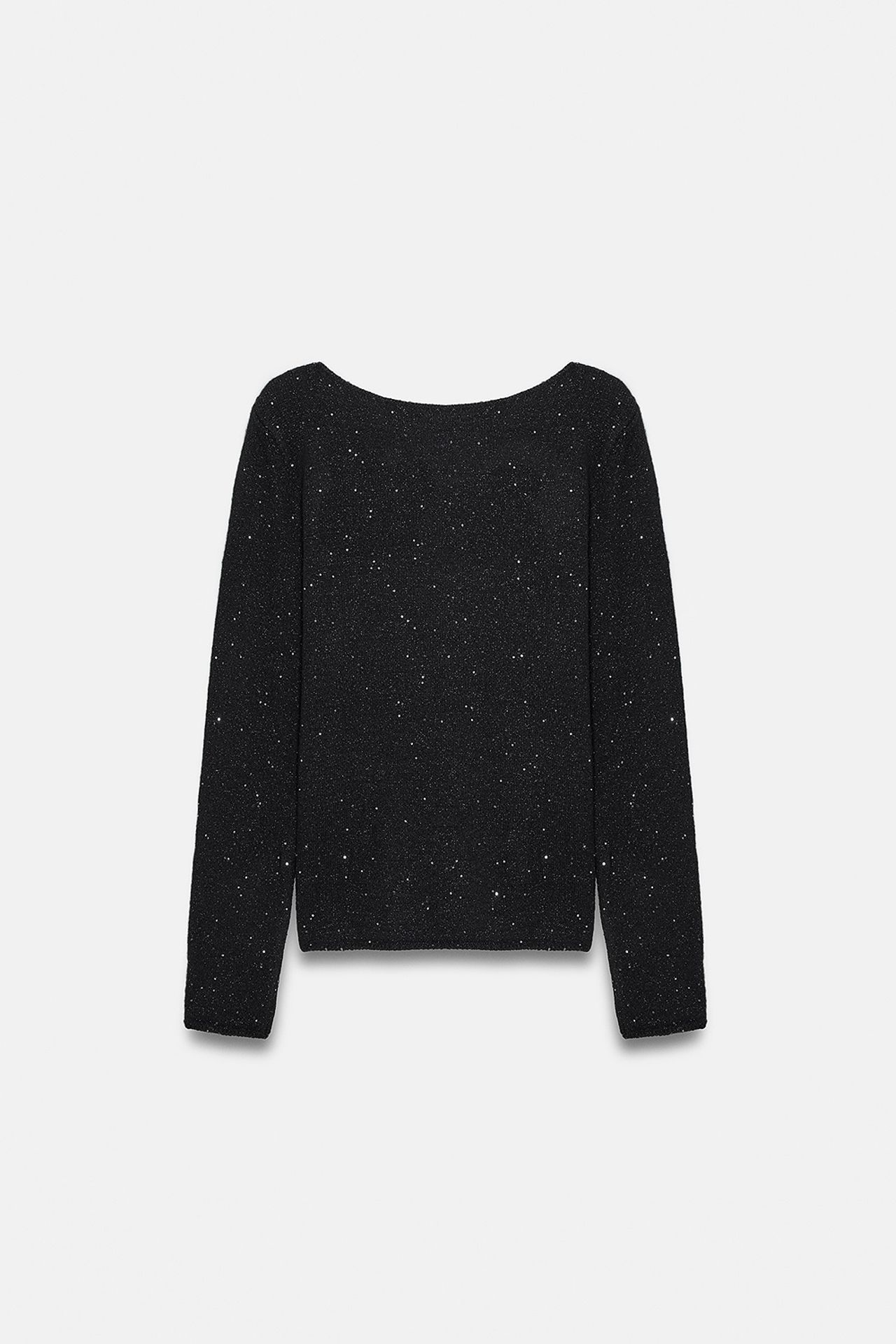 DILVIN Boat Neck Sequin Knit Sweater