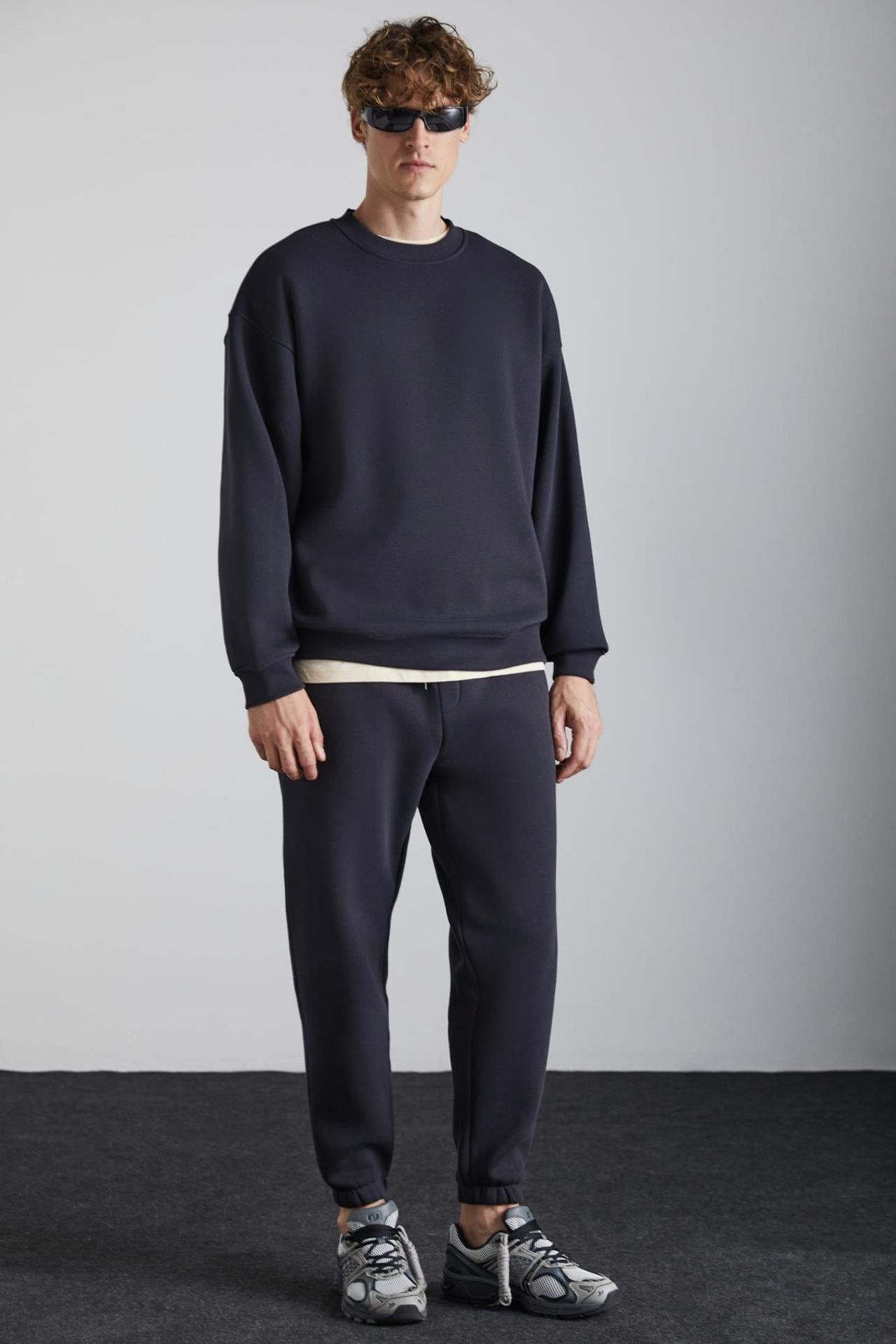 GRIMELANGE Bol Kesim Fitilli Bisiklet Yaka Sweatshirt 2
