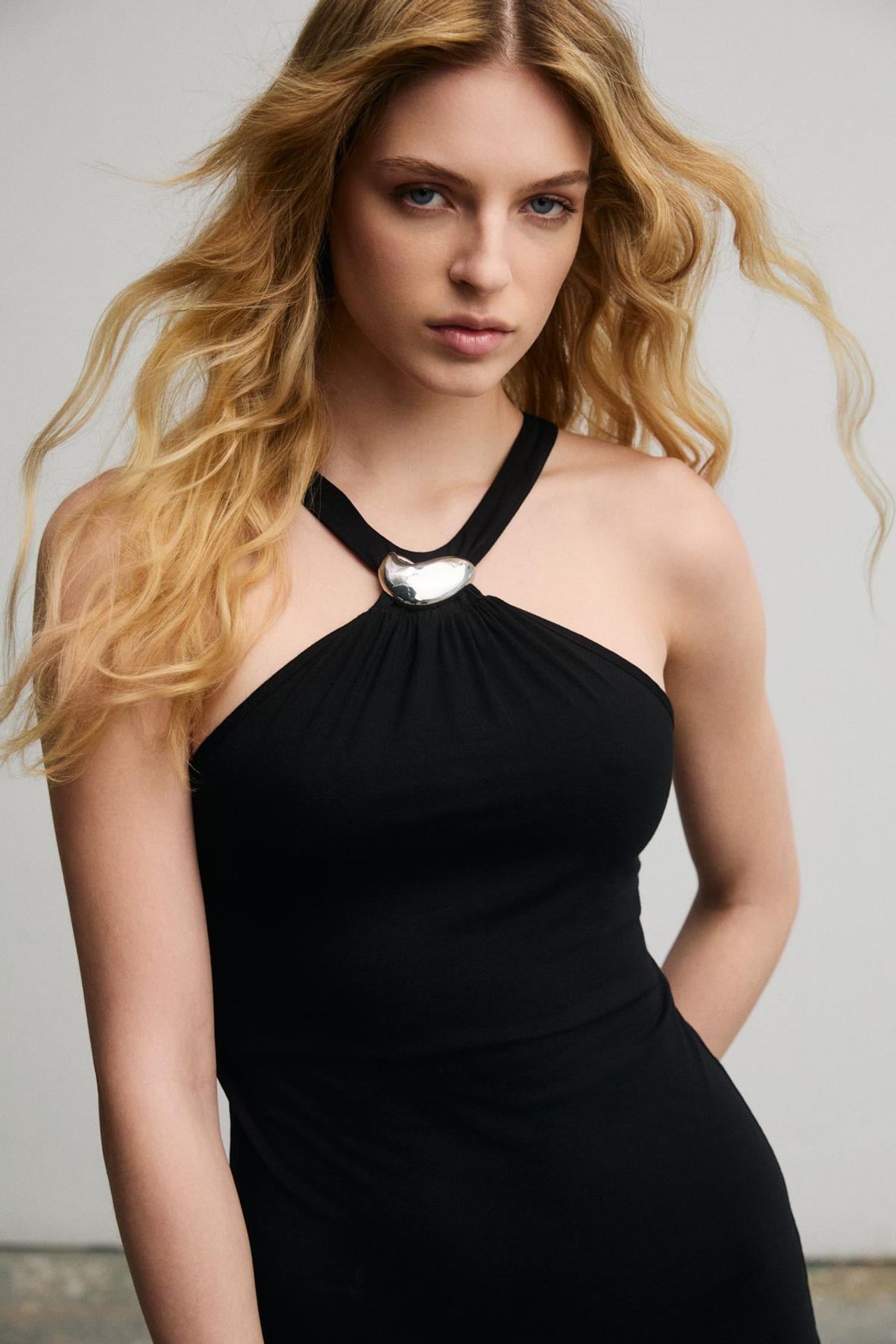 GRIMELANGE Halter Neck Bodycon Maxi Dress 2