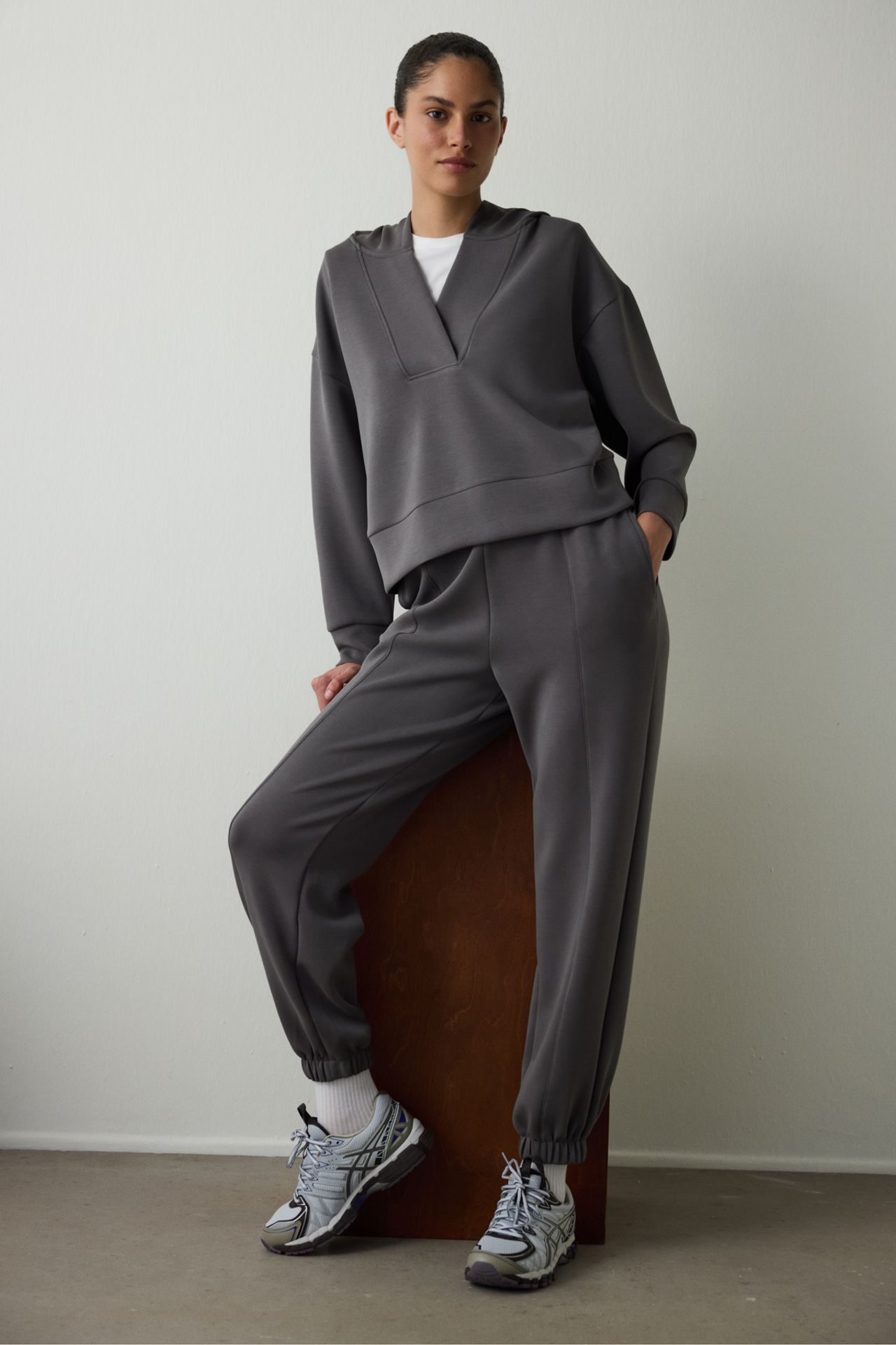 PENTI Hooded Modal Crop Sweatshirt 2