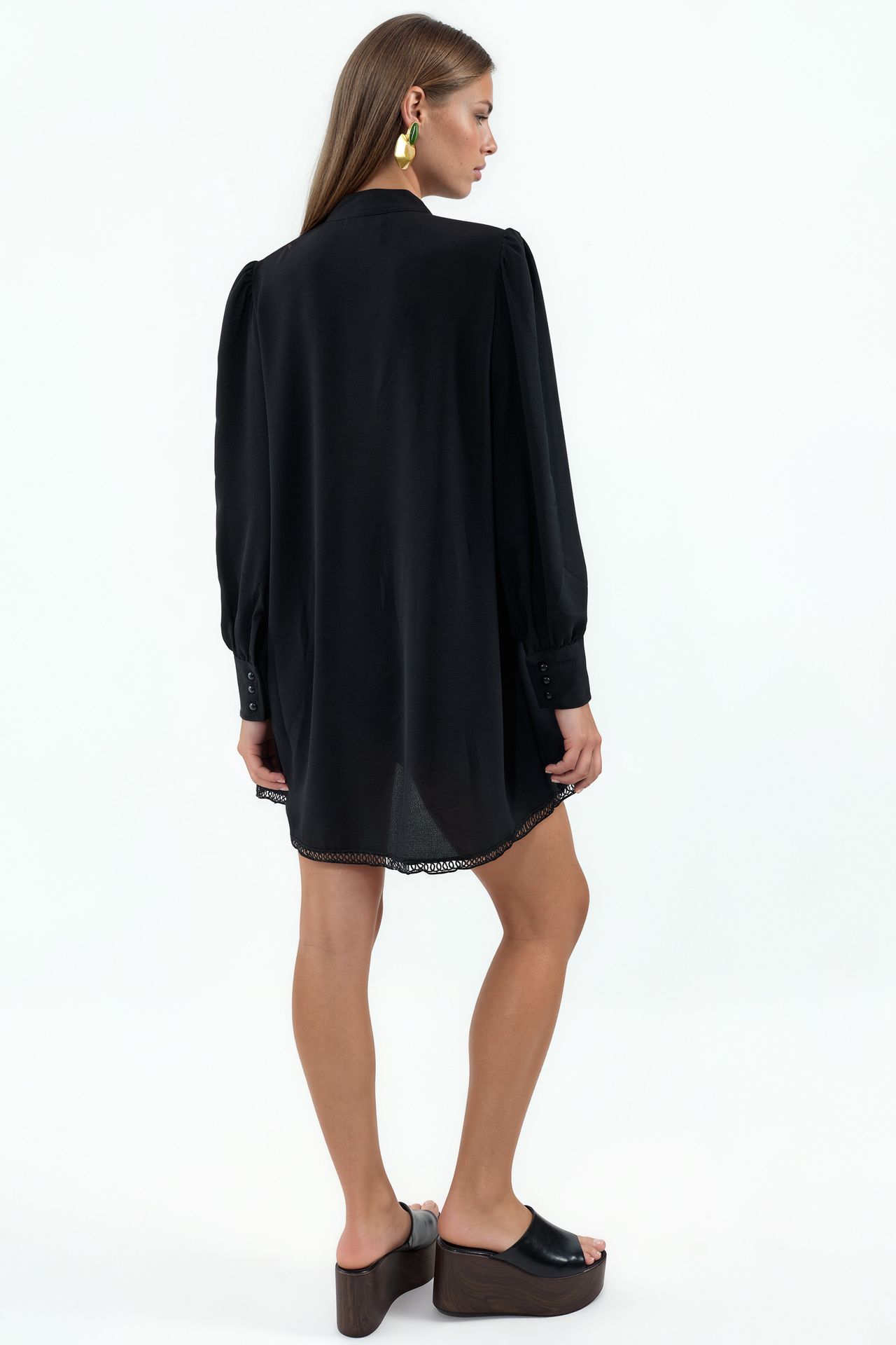 MSN Mini Shift Dress With Mandarin Collar 3