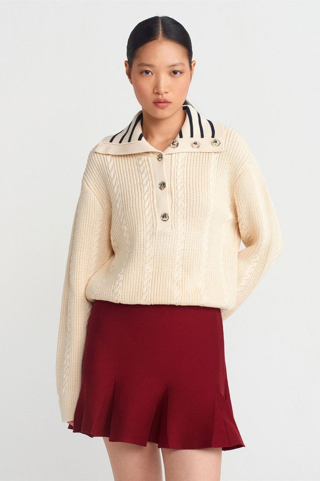 DILVIN High-Waist Ribbed Mini Skirt 3