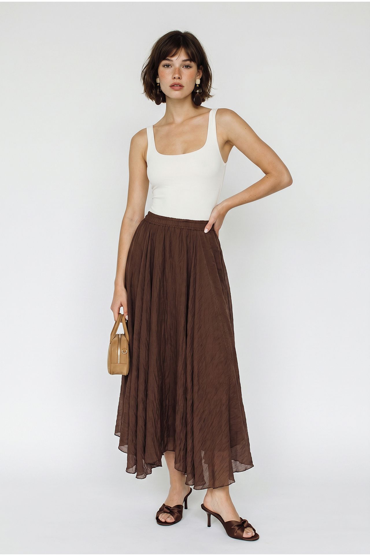 LUCCI High-Waist Maxi A-Line Skirt 2
