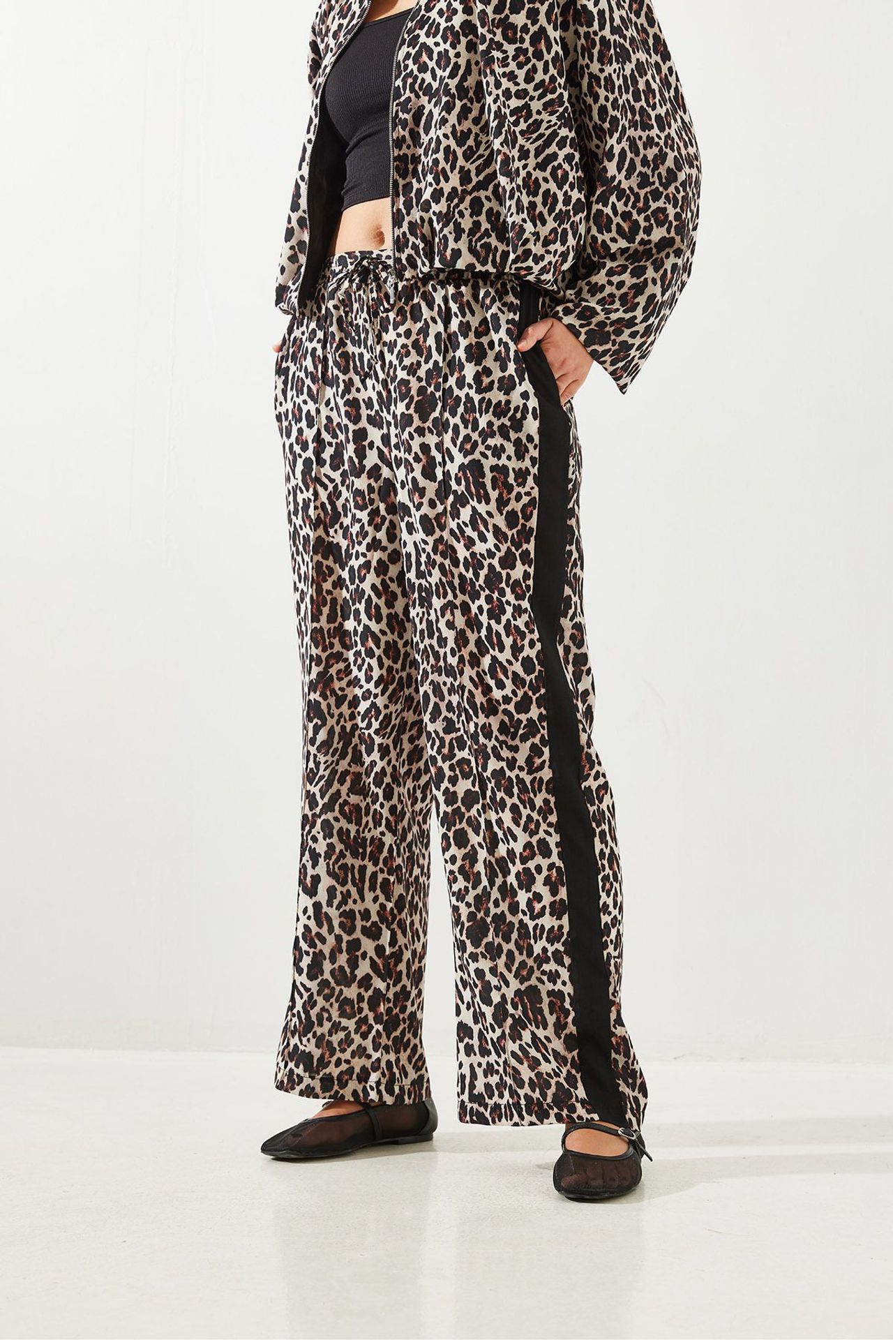 LUCCI High Waist Leopard Print Wide Leg Pants 3