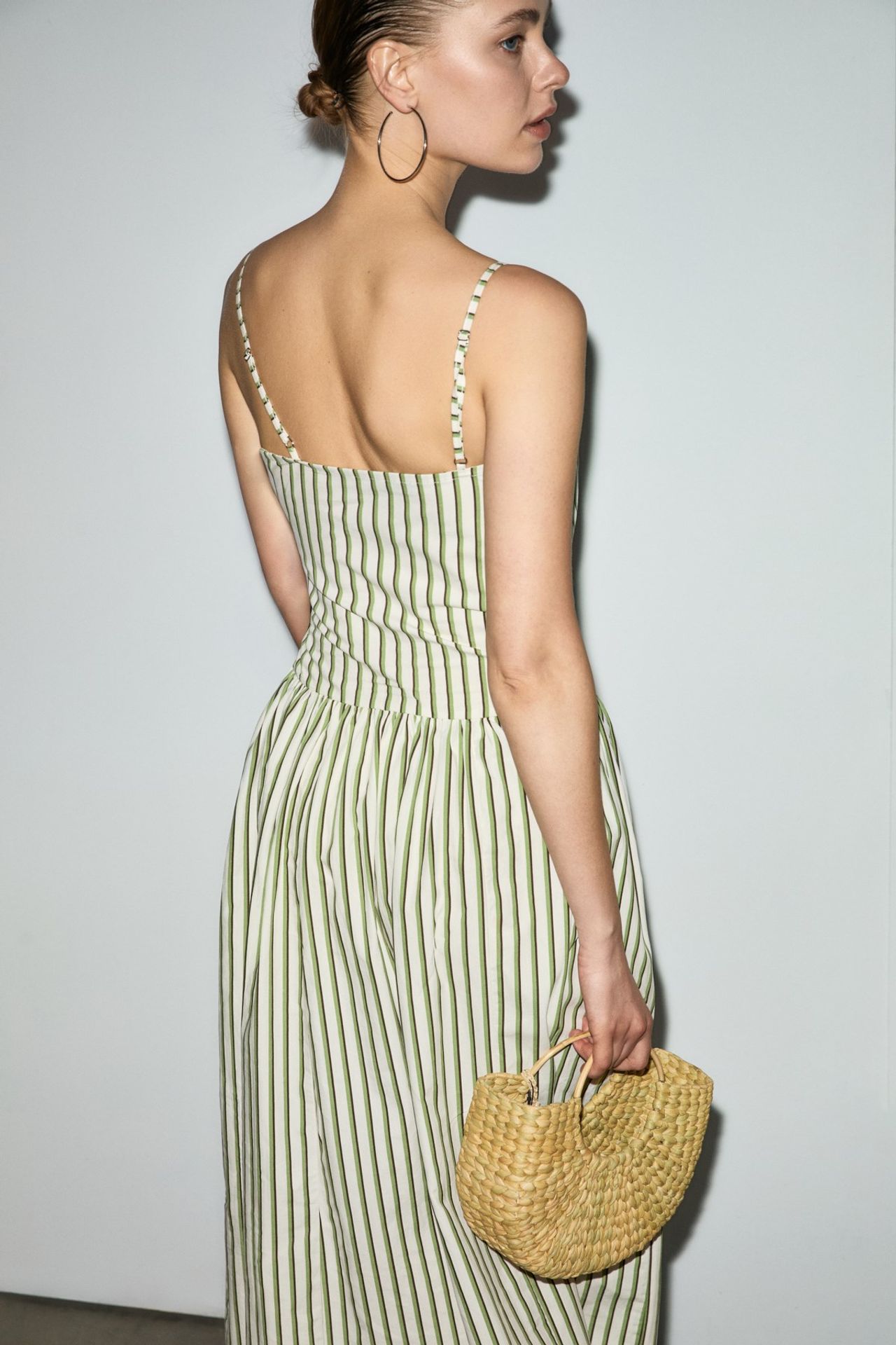 GRIMELANGE Square Neck Polka Dot Midi Dress 5