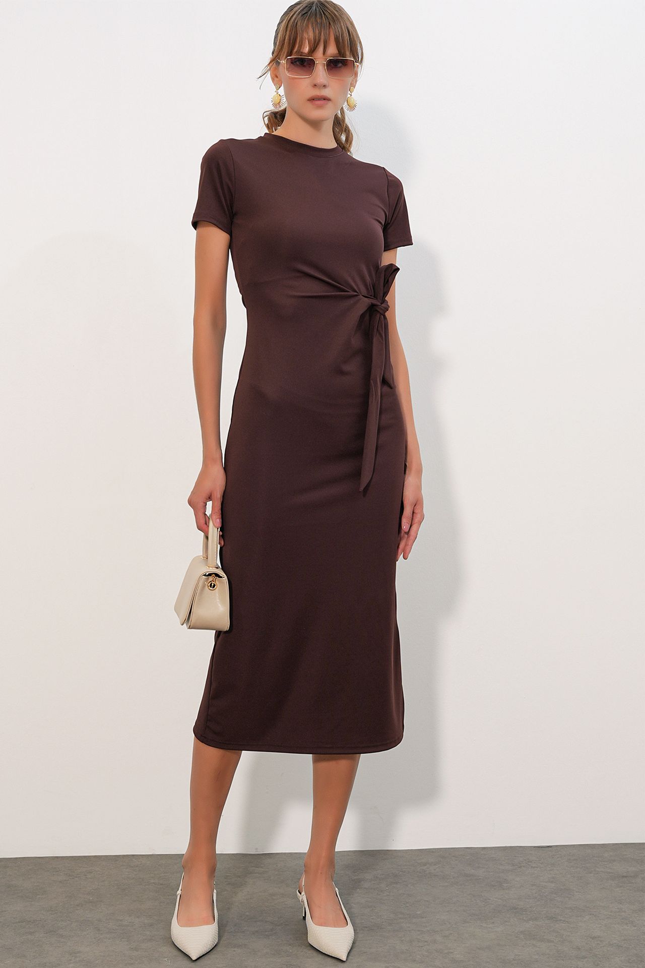 BDART Fitted Midi Jersey Dress With Tie Detail 2