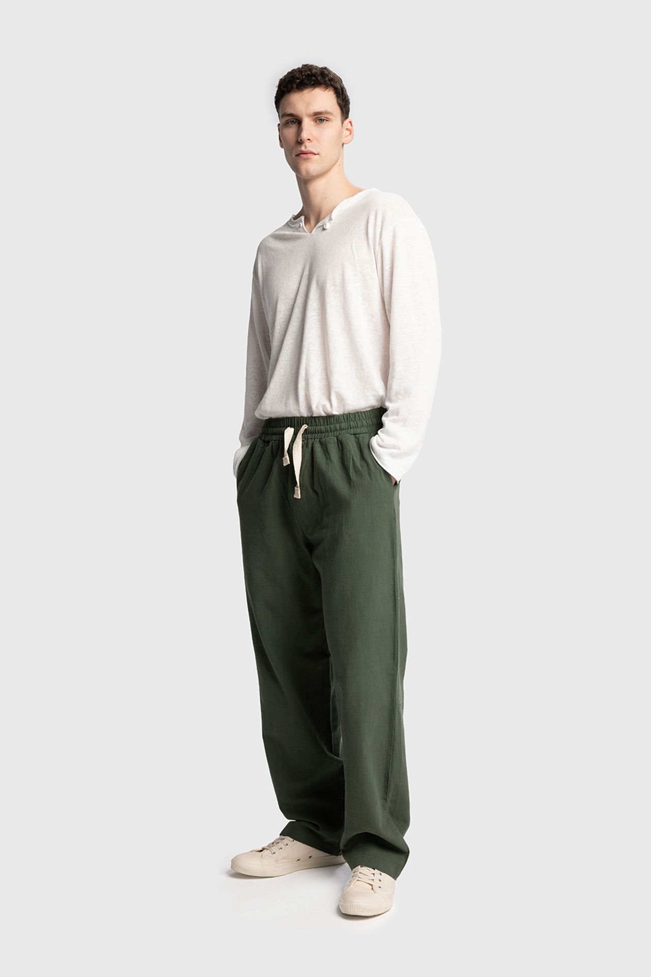 GIESTO Straight Leg Pants with Drawstring Waist 2