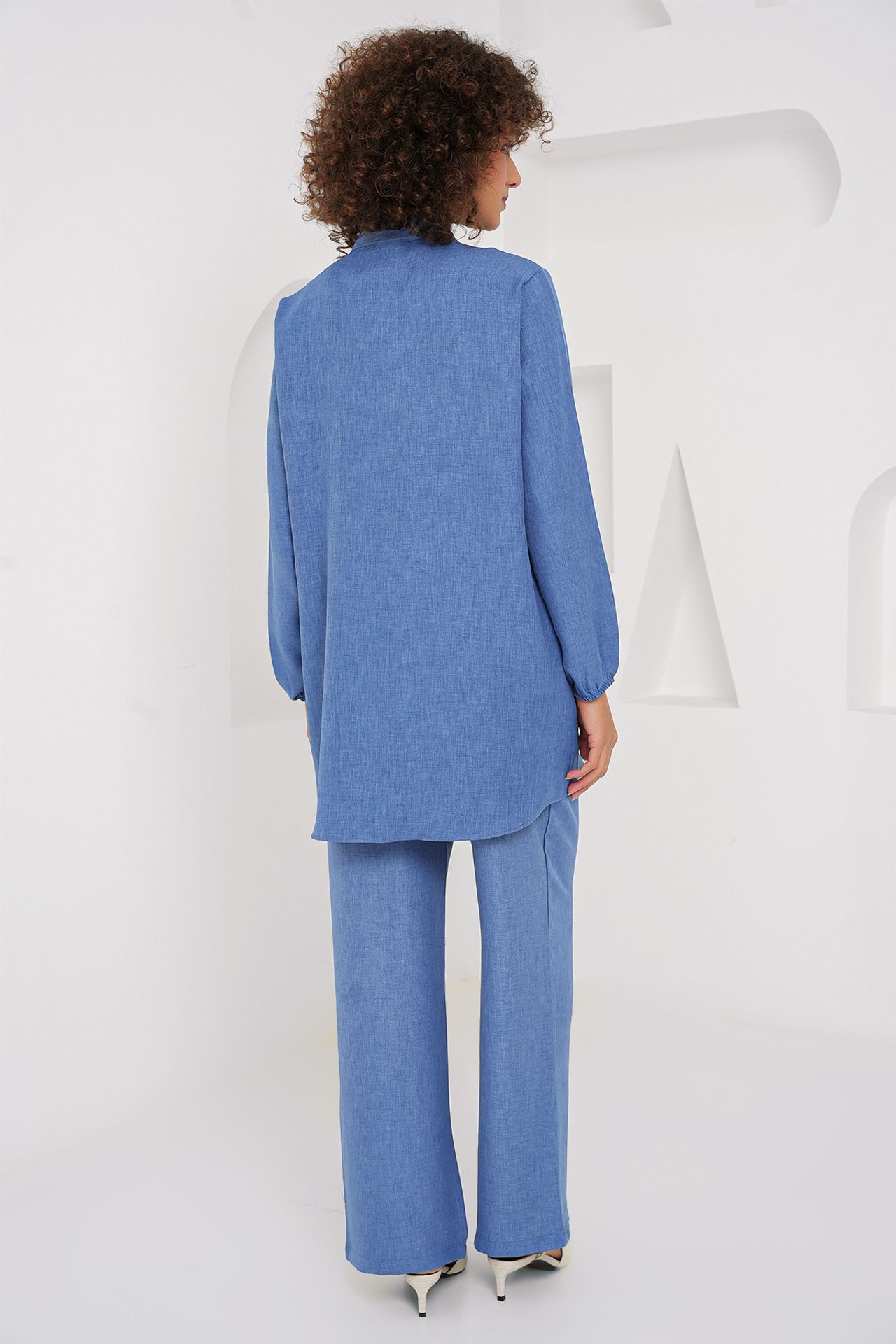 BDART Textured Linen Blend Long Sleeve Tunic and Wide Leg Pants Set 6