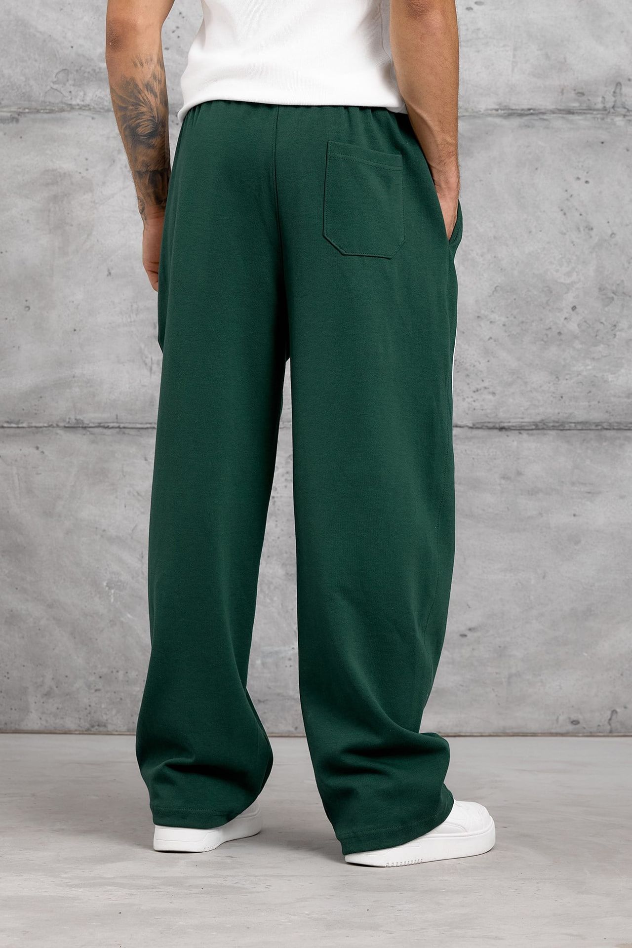NOMARC Çizgili Geniş Paça Büzme İpli Jogger Pantolon 3