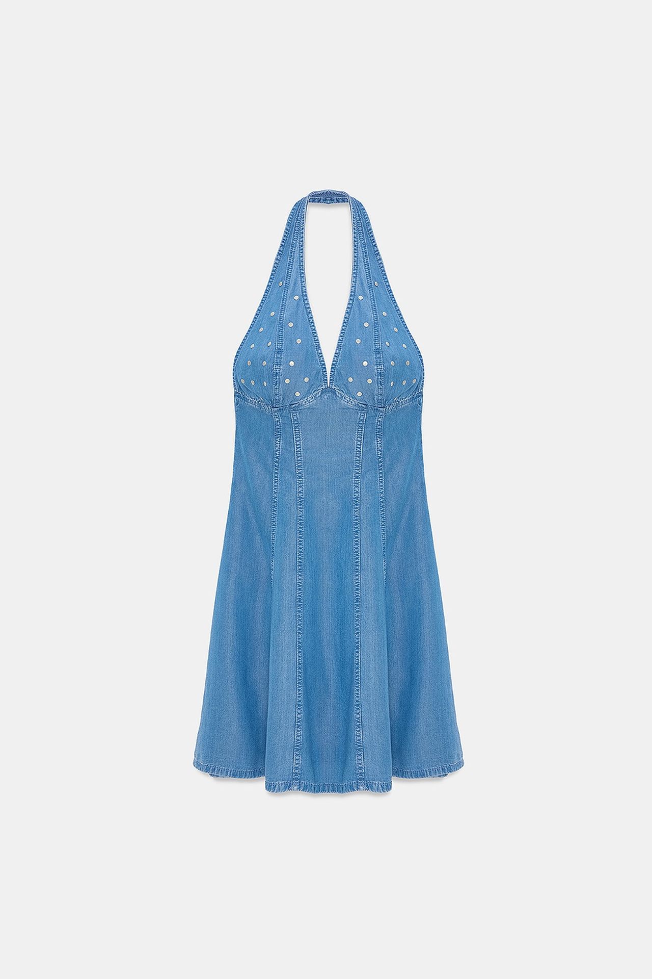 DILVIN Tencel Halter Mini Dress 5