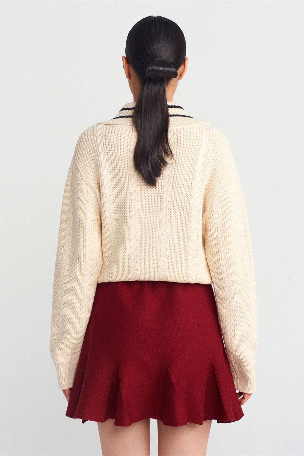 DILVIN High-Waist Ribbed Mini Skirt 2