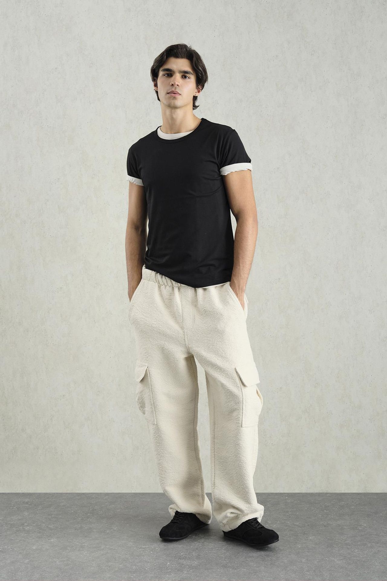 GIESTO Relaxed Fit Jacquard Pants 1