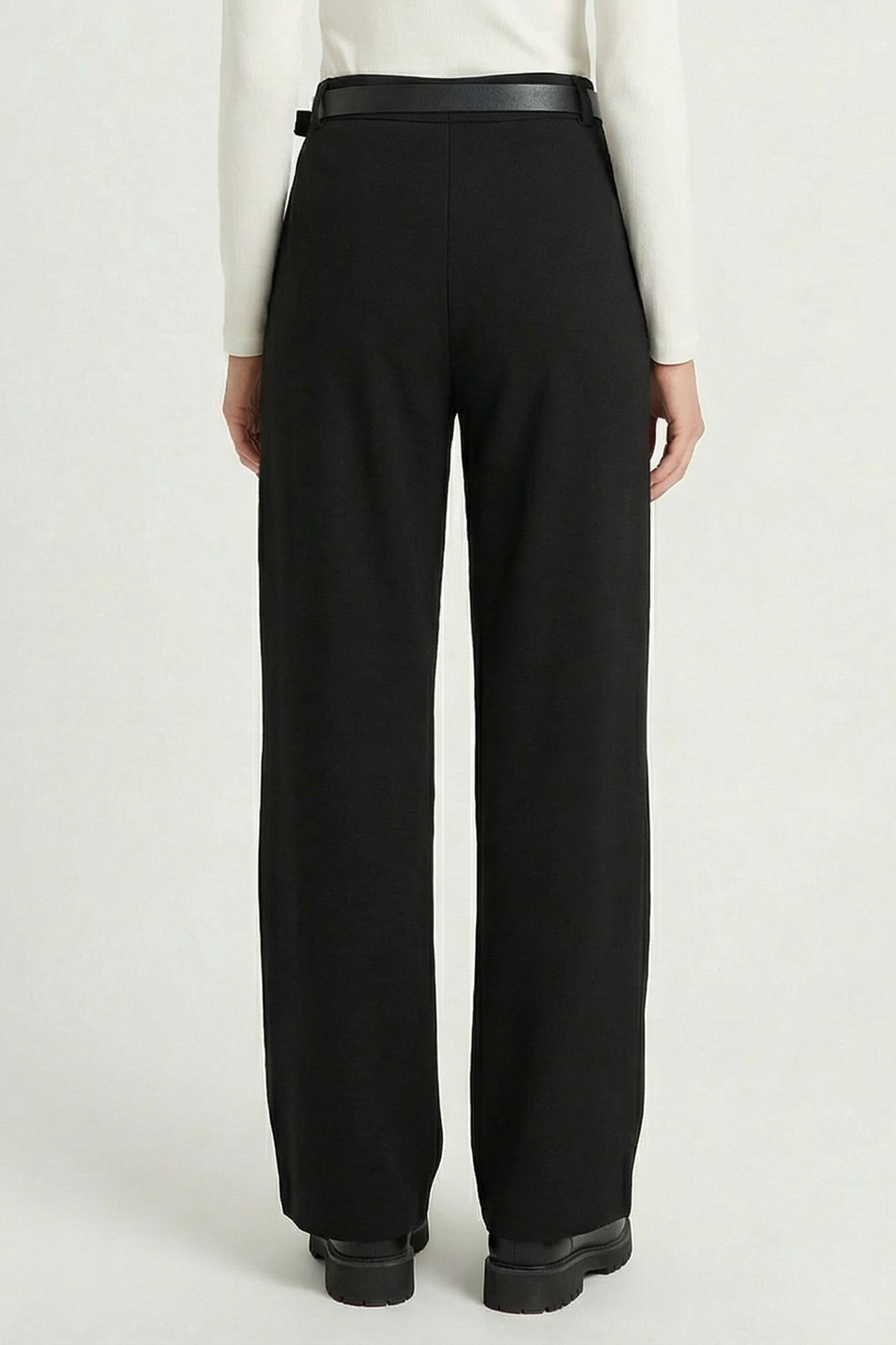 ISTANBUL High Waist Wide Leg Trousers with Buckle 5