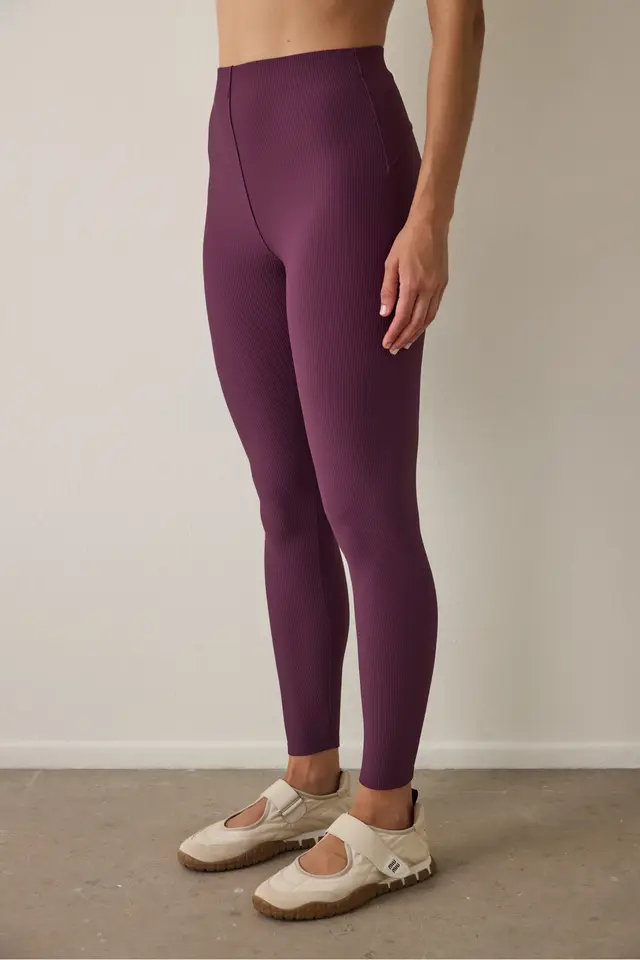 PENTI Cut Detail Ribbed High Waist Shaping Leggings