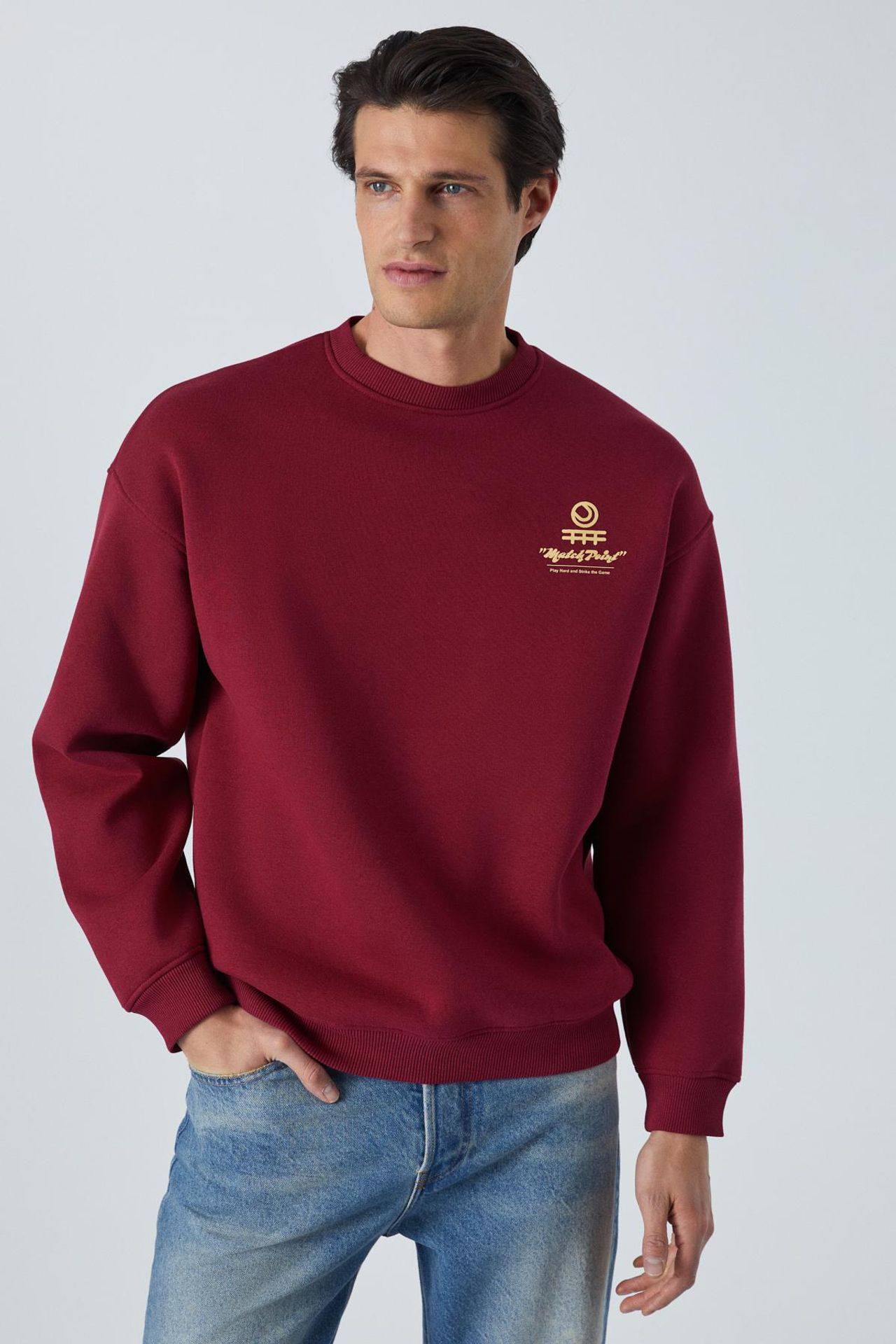 GRIMELANGE Baskılı Logolu Bisiklet Yaka Sweatshirt 3