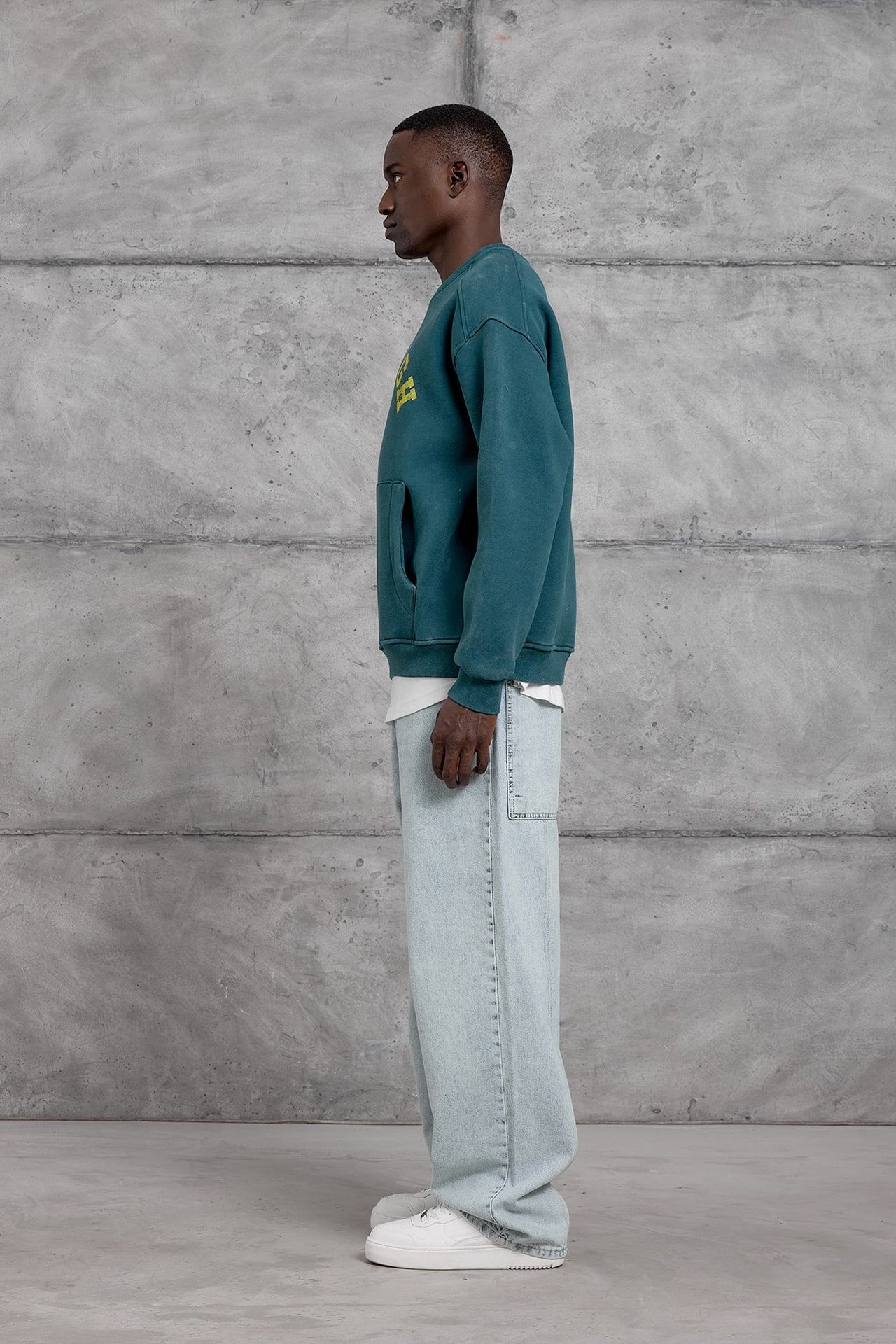 NOMARC Baskılı Bol Bisiklet Yaka Sweatshirt 4