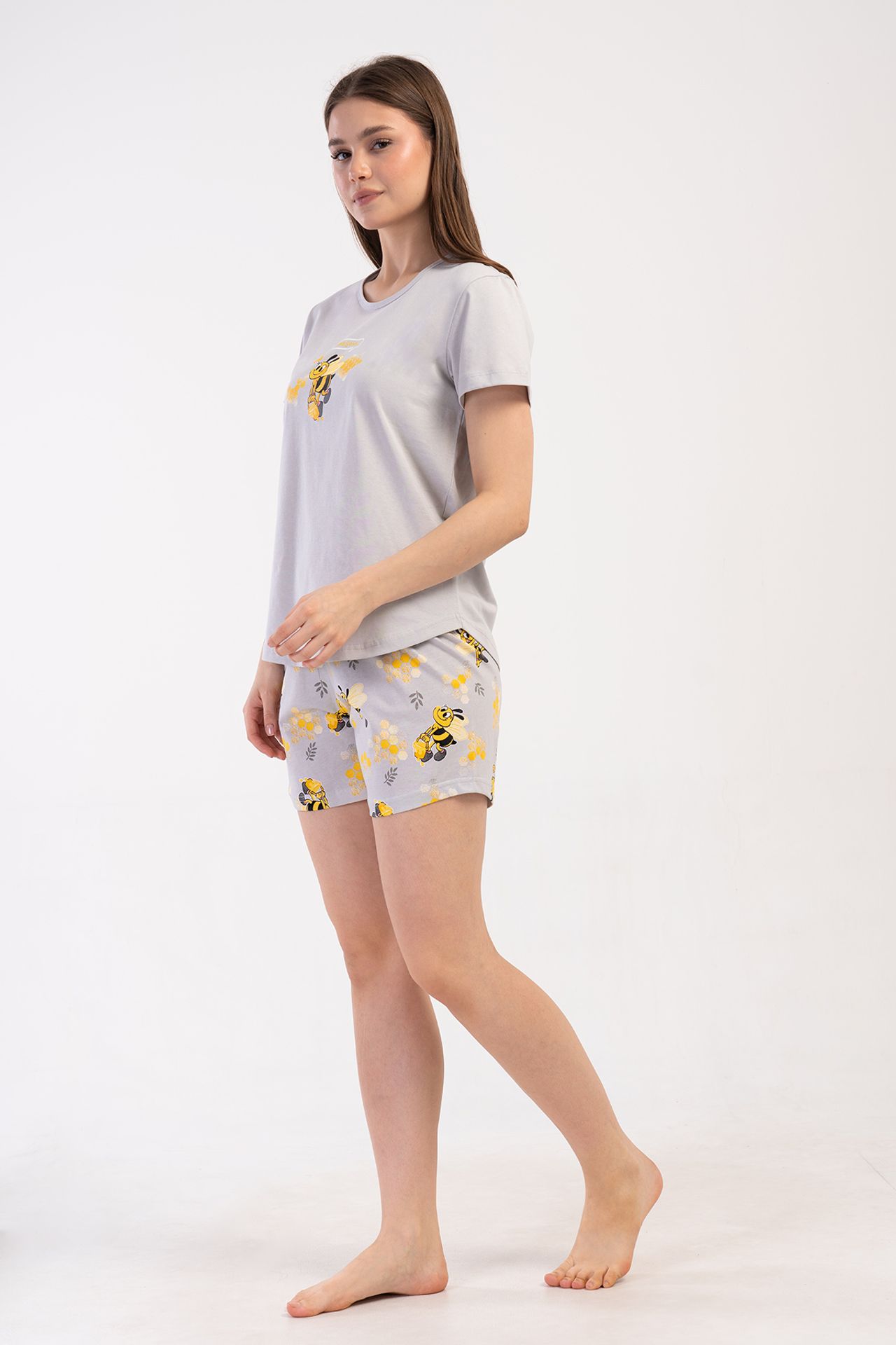 YAKE Rahat Baskılı 2 Parçalı Pijama Takımı 2