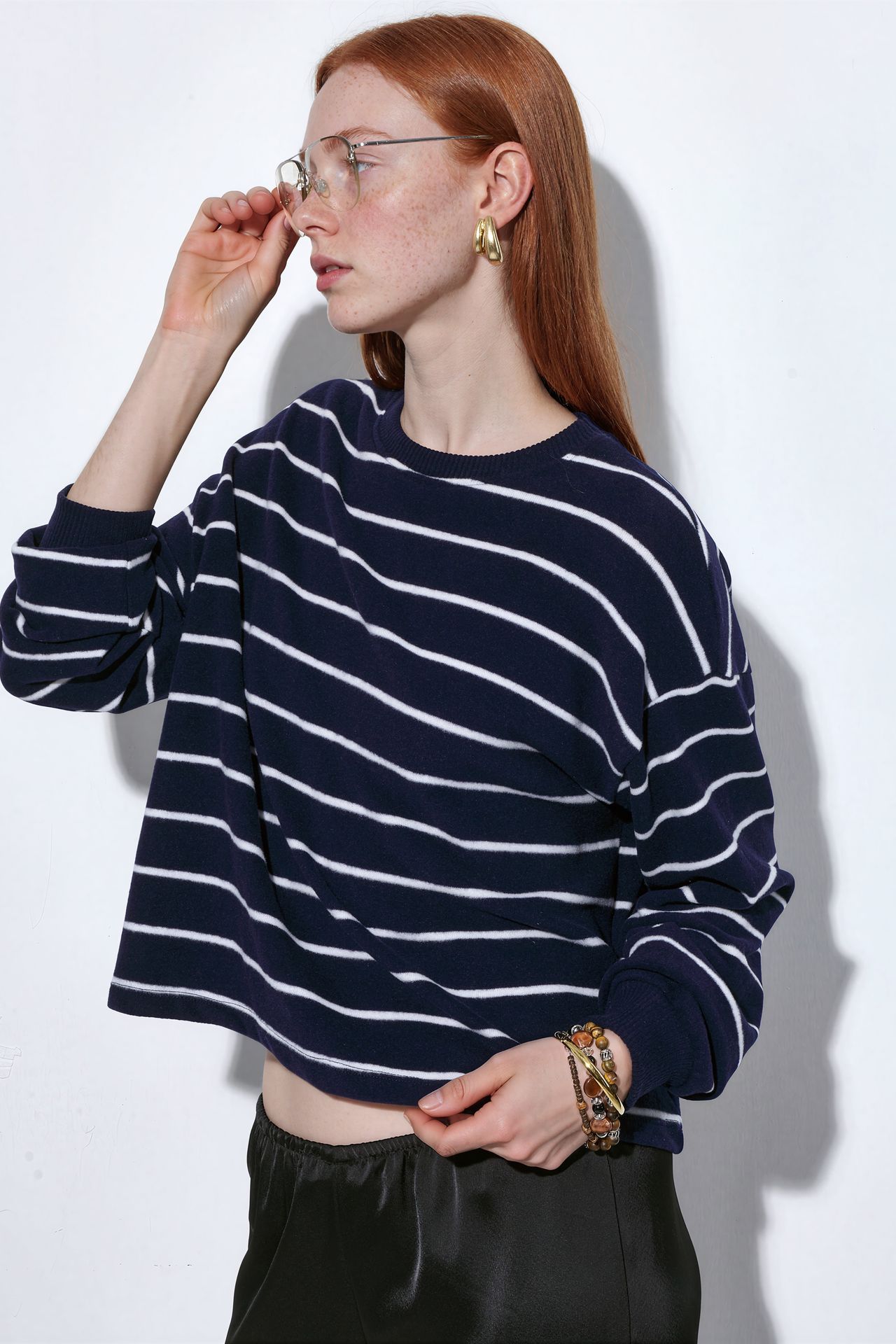 BUSEM Striped Ribbed Crew Neck Sweater 2