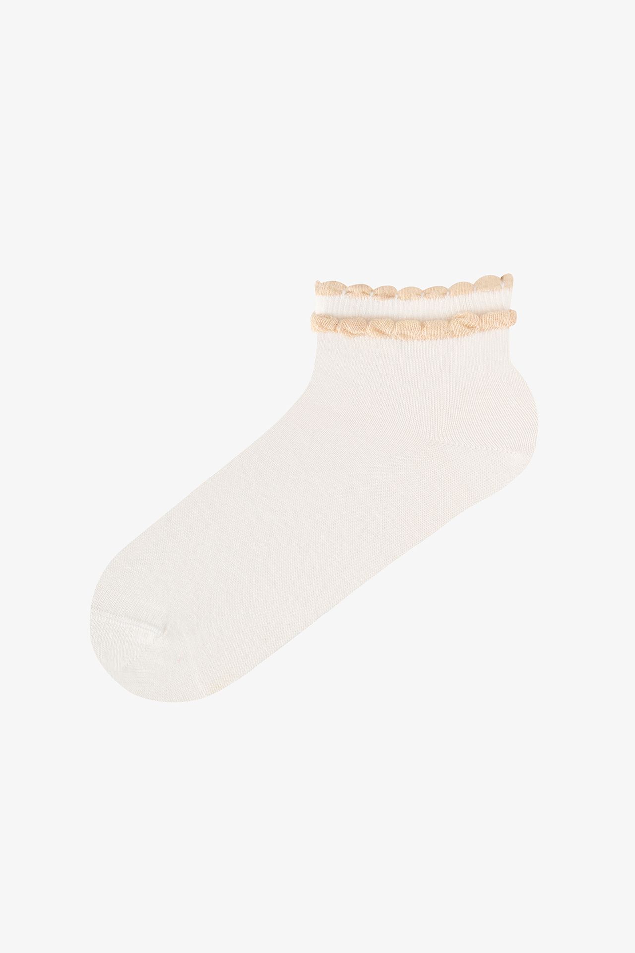 PENTI Youth Contrast Cotton Ruffled Pair Ankle Socks 4