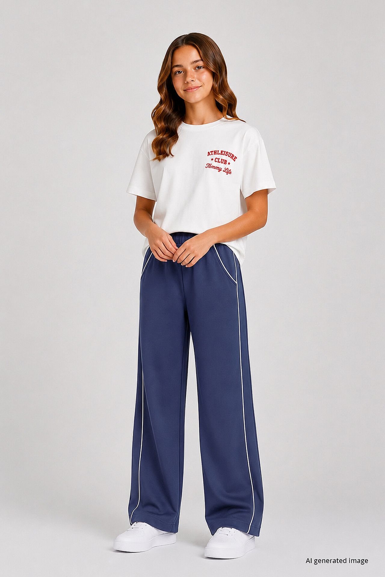 TOMMY Youth Elastic Waist Wide Leg Sweatpants 3