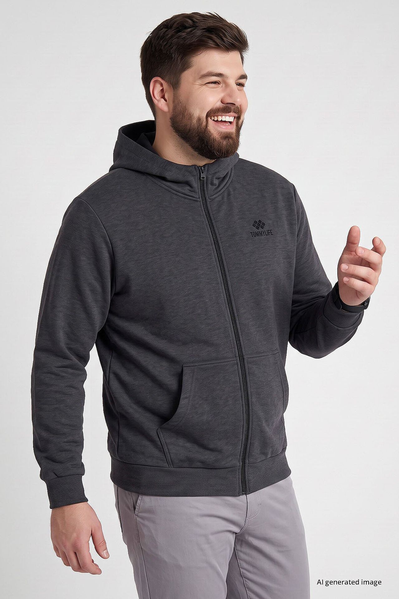 TOMMY Plus Size Hooded Zip Sweatshirt 1
