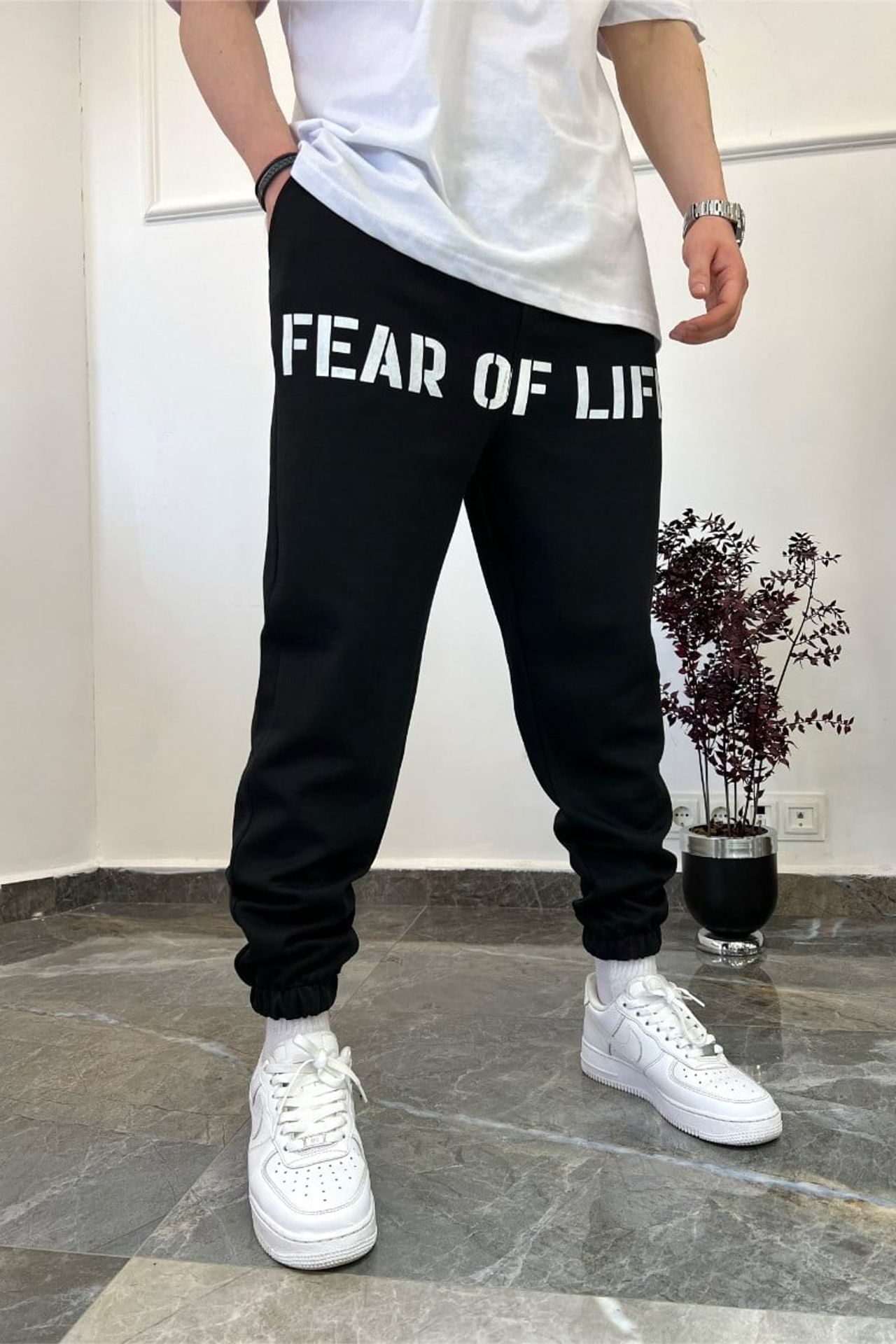NOMARC Printed Elastic Waist Joggers 1