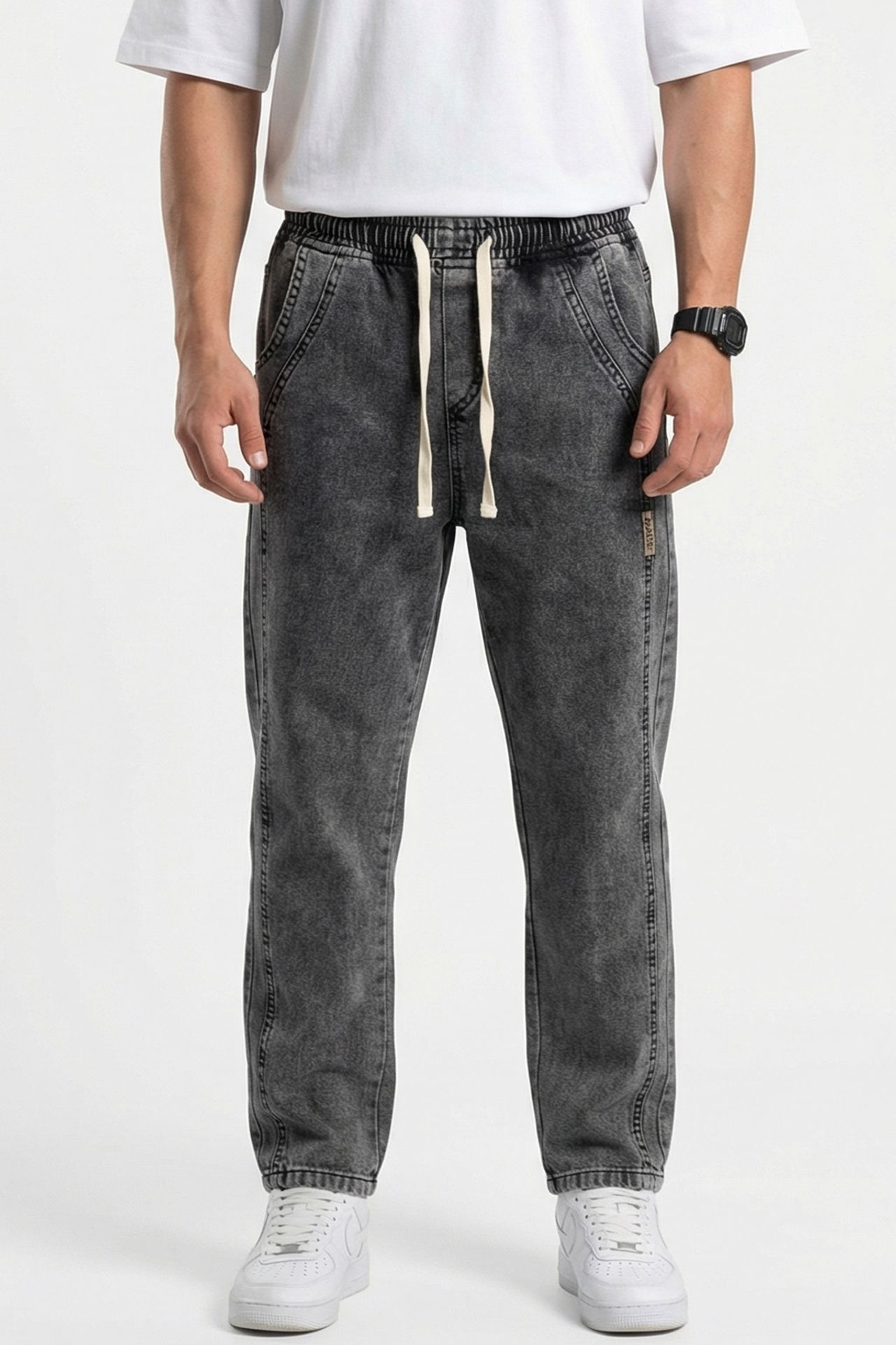 BDART Relaxed Fit Denim Pants with Drawstring Waist 2